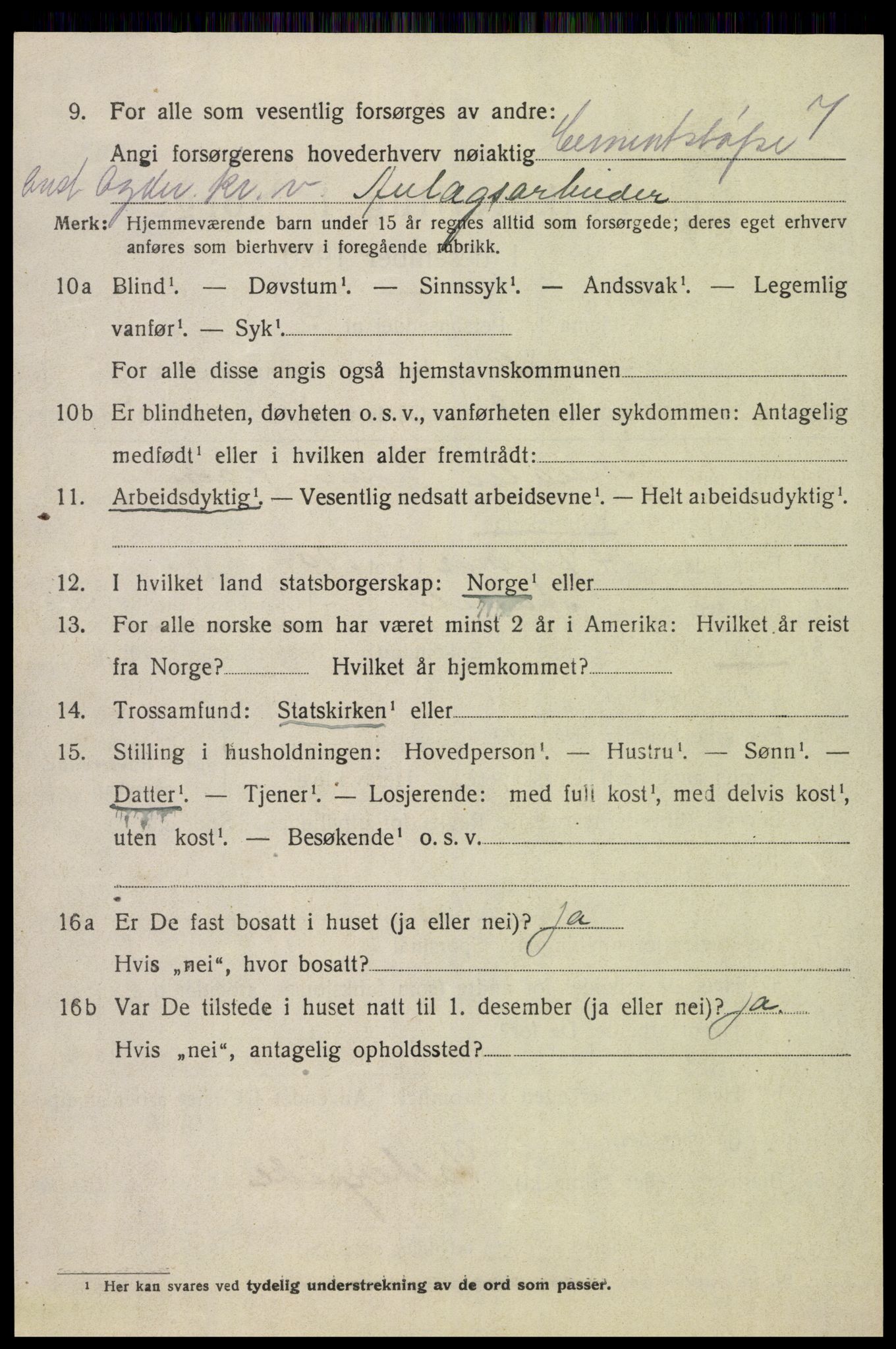 SAK, 1920 census for Åmli, 1920, p. 2312
