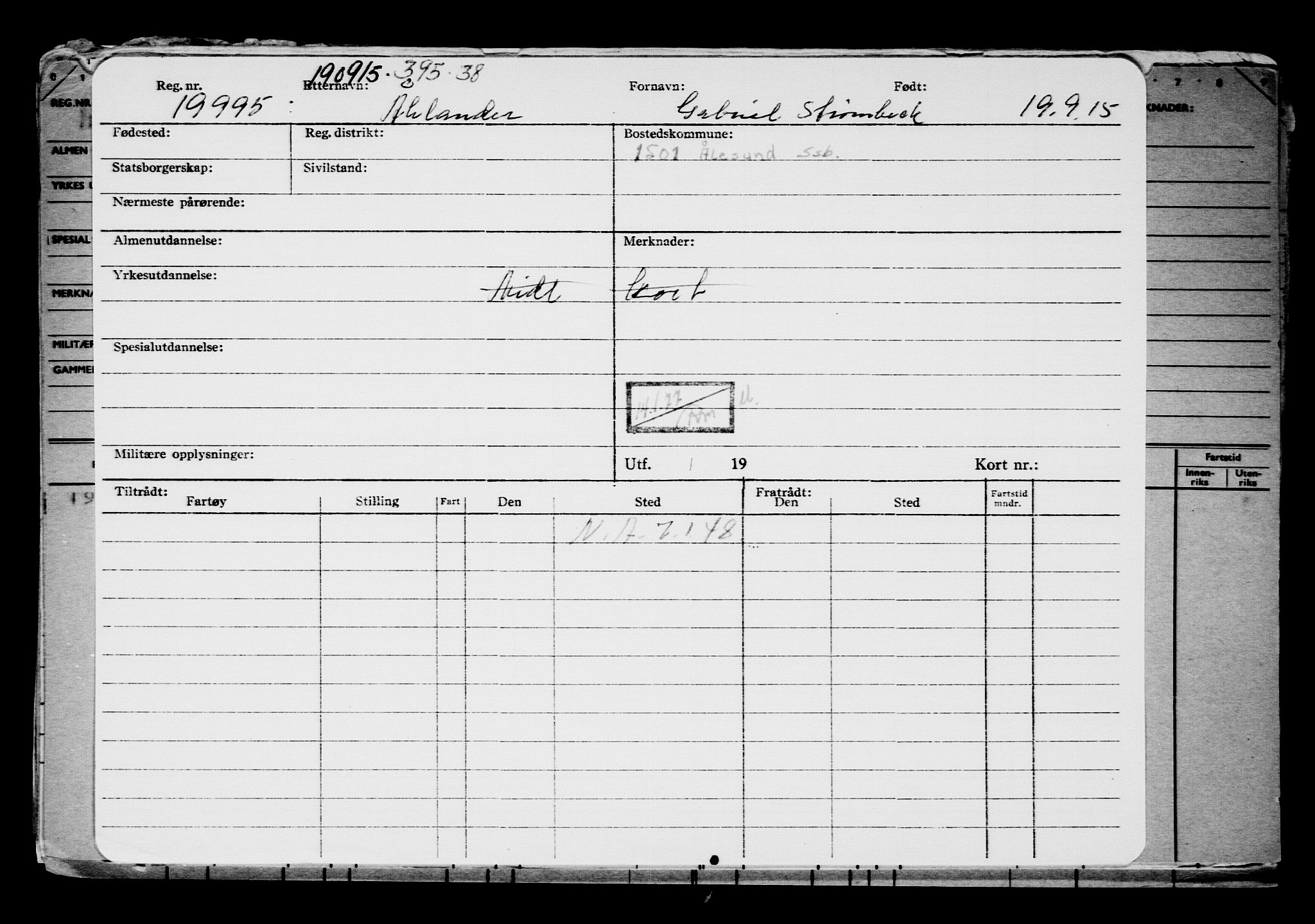 Direktoratet for sjømenn, AV/RA-S-3545/G/Gb/L0133: Hovedkort, 1915, p. 193