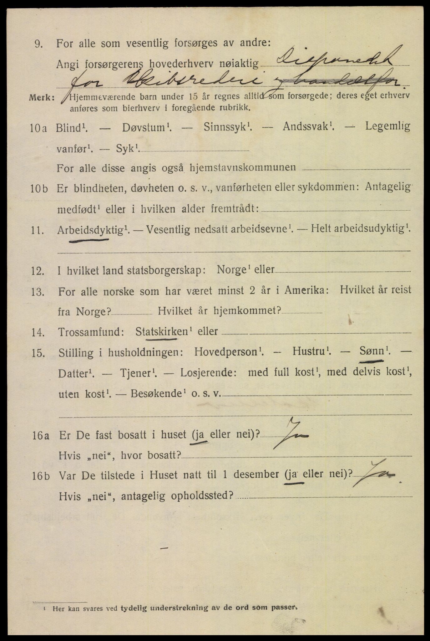 SAK, 1920 census for Mandal, 1920, p. 8210