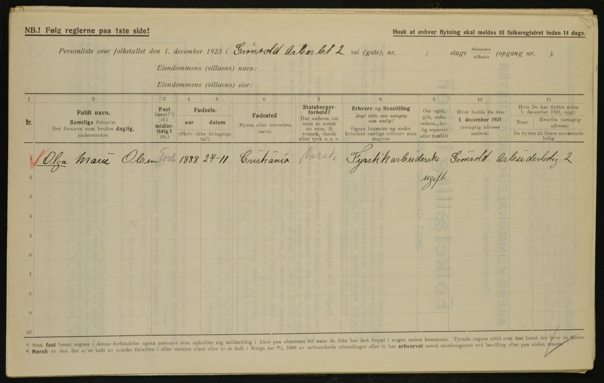 , Municipal Census 1923 for Aker, 1923, p. 31984