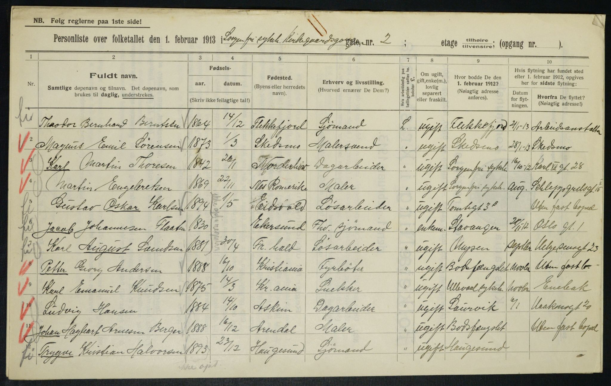 OBA, Municipal Census 1913 for Kristiania, 1913, p. 49740