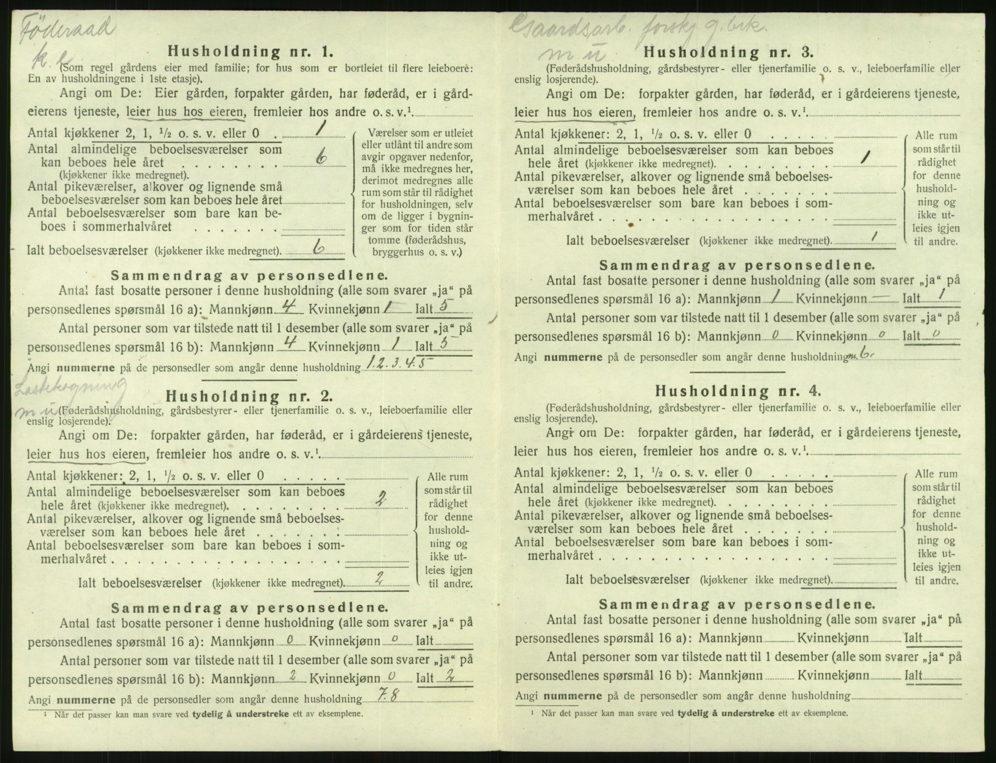 SAK, 1920 census for Mykland, 1920, p. 29