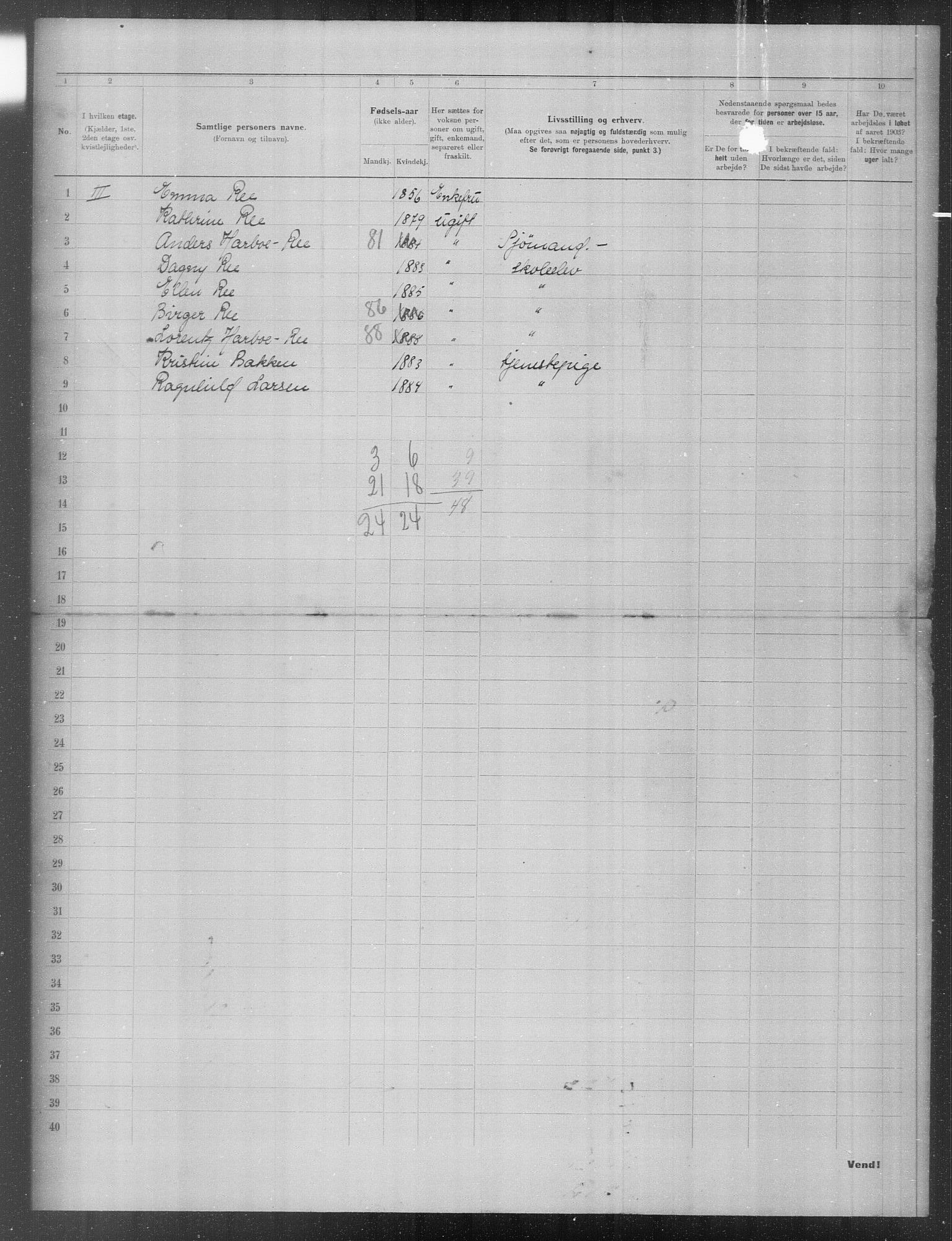 OBA, Municipal Census 1903 for Kristiania, 1903, p. 21165