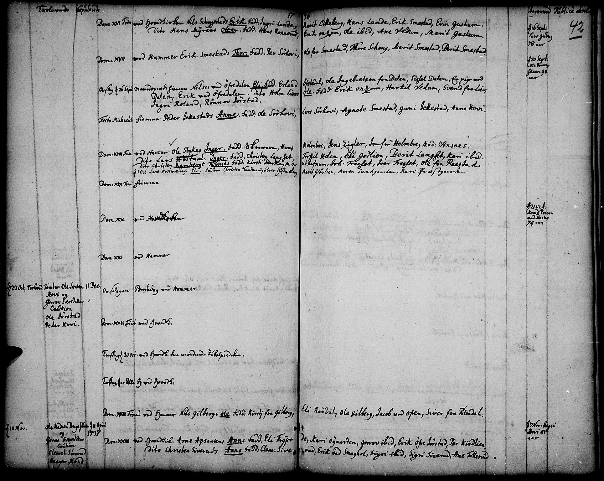 Fåberg prestekontor, SAH/PREST-086/H/Ha/Haa/L0001: Parish register (official) no. 1, 1727-1775, p. 42