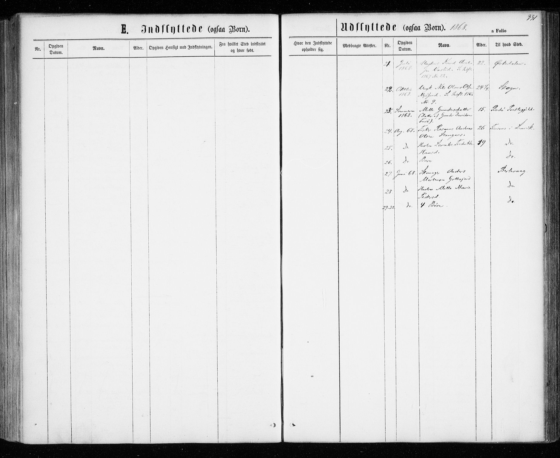 Tranøy sokneprestkontor, SATØ/S-1313/I/Ia/Iaa/L0008kirke: Parish register (official) no. 8, 1867-1877, p. 331