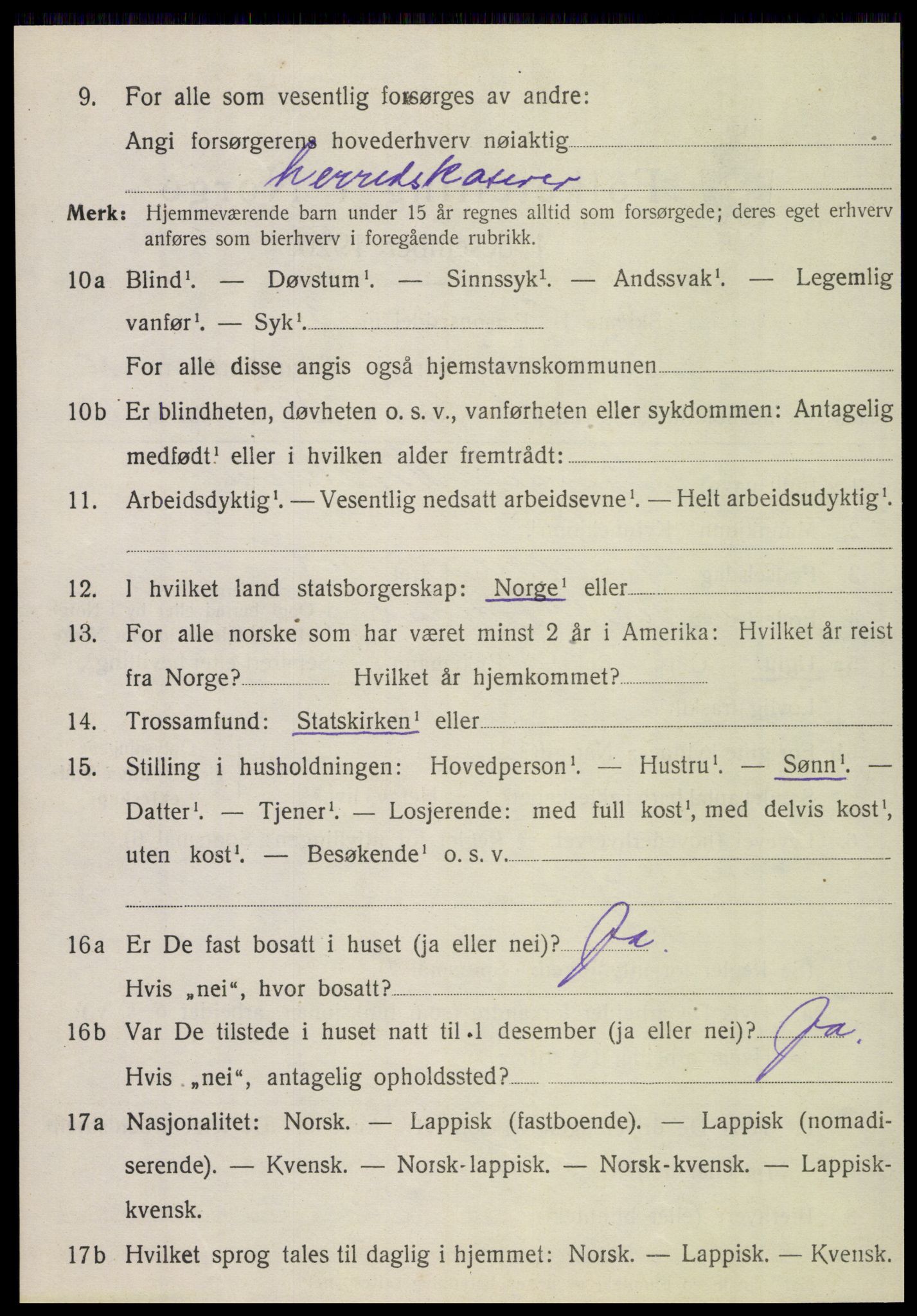 SAT, 1920 census for Brønnøy, 1920, p. 7589