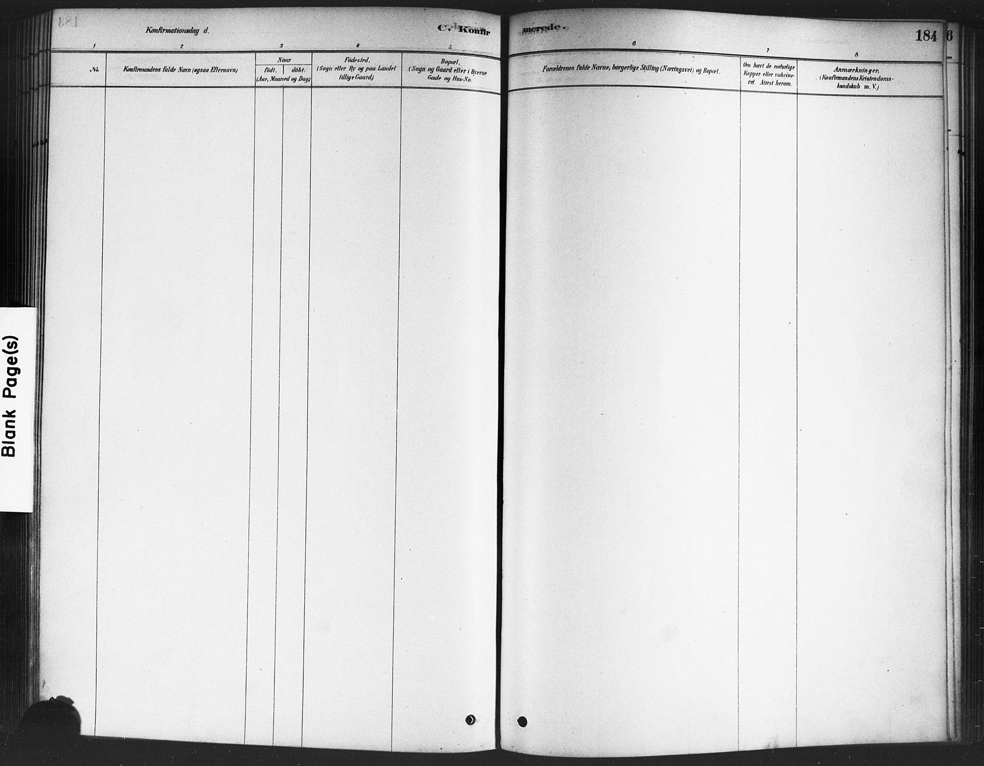 Drøbak prestekontor Kirkebøker, AV/SAO-A-10142a/F/Fc/L0002: Parish register (official) no. III 2, 1878-1891, p. 184