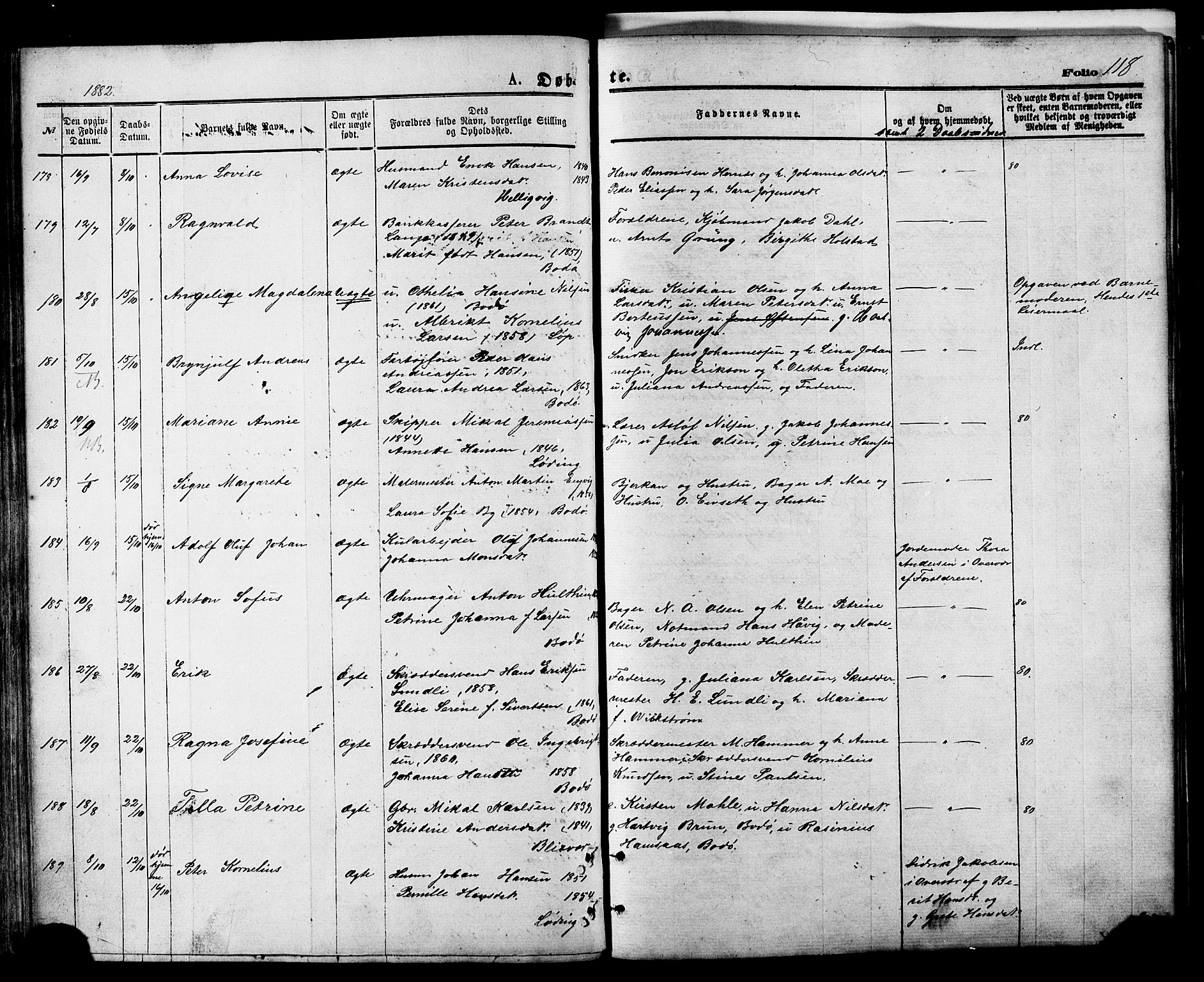 Ministerialprotokoller, klokkerbøker og fødselsregistre - Nordland, AV/SAT-A-1459/801/L0009: Parish register (official) no. 801A09, 1876-1883, p. 118