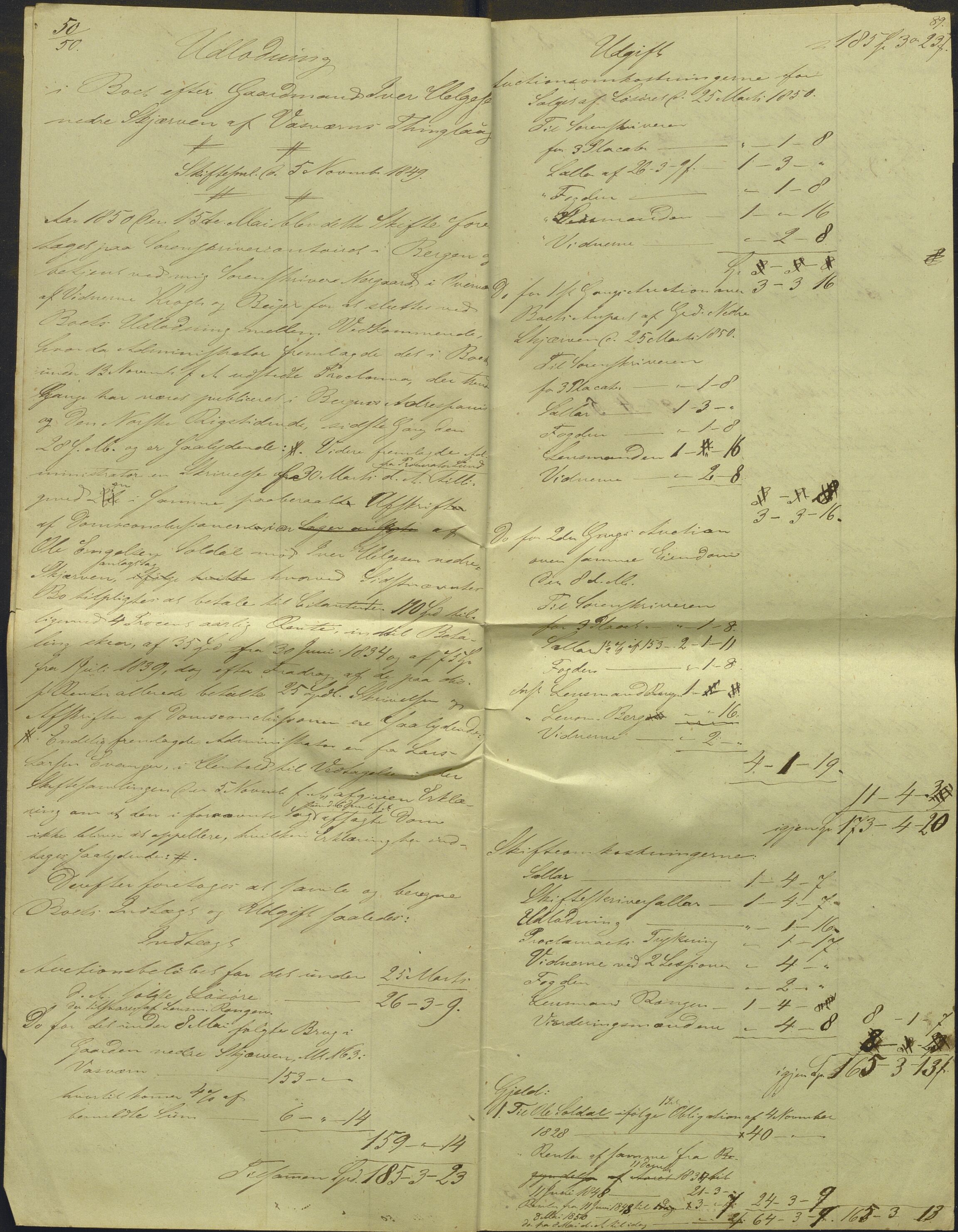 Nordhordland sorenskrivar, AV/SAB-A-2901/1/H/Hd/Hdb/L0001: Konsept til utlodningar, 1850-1852, p. 104