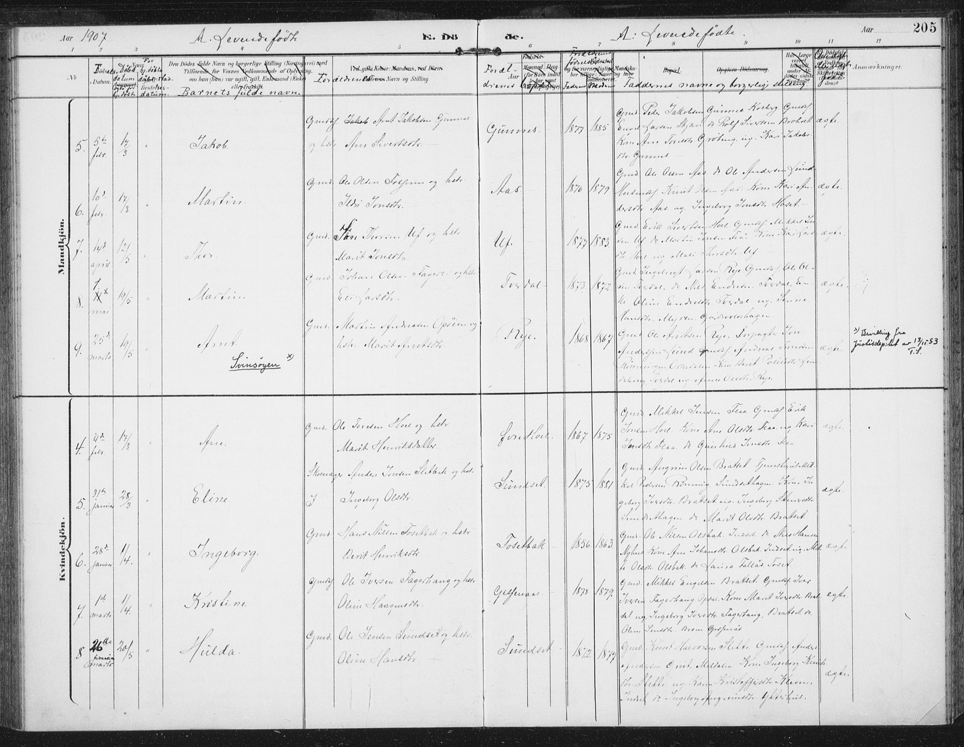 Ministerialprotokoller, klokkerbøker og fødselsregistre - Sør-Trøndelag, SAT/A-1456/674/L0872: Parish register (official) no. 674A04, 1897-1907, p. 205