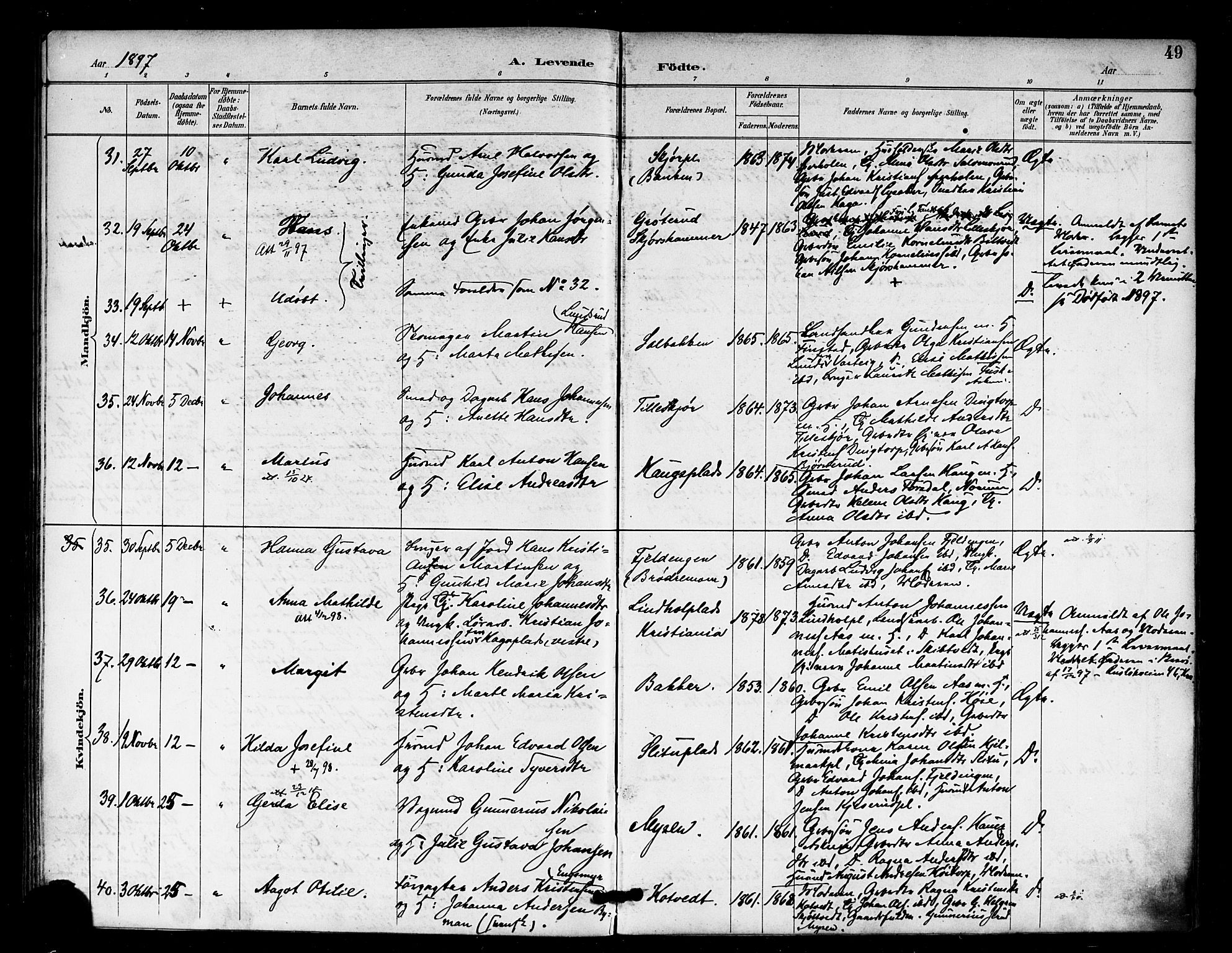 Eidsberg prestekontor Kirkebøker, AV/SAO-A-10905/F/Fa/L0013: Parish register (official) no. I 13, 1890-1901, p. 49