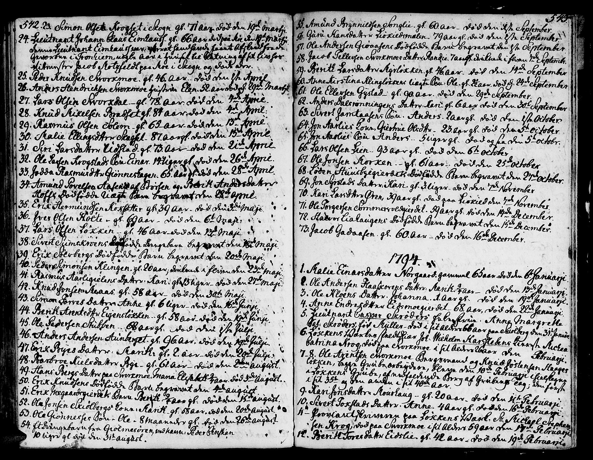 Ministerialprotokoller, klokkerbøker og fødselsregistre - Sør-Trøndelag, SAT/A-1456/668/L0802: Parish register (official) no. 668A02, 1776-1799, p. 542-543