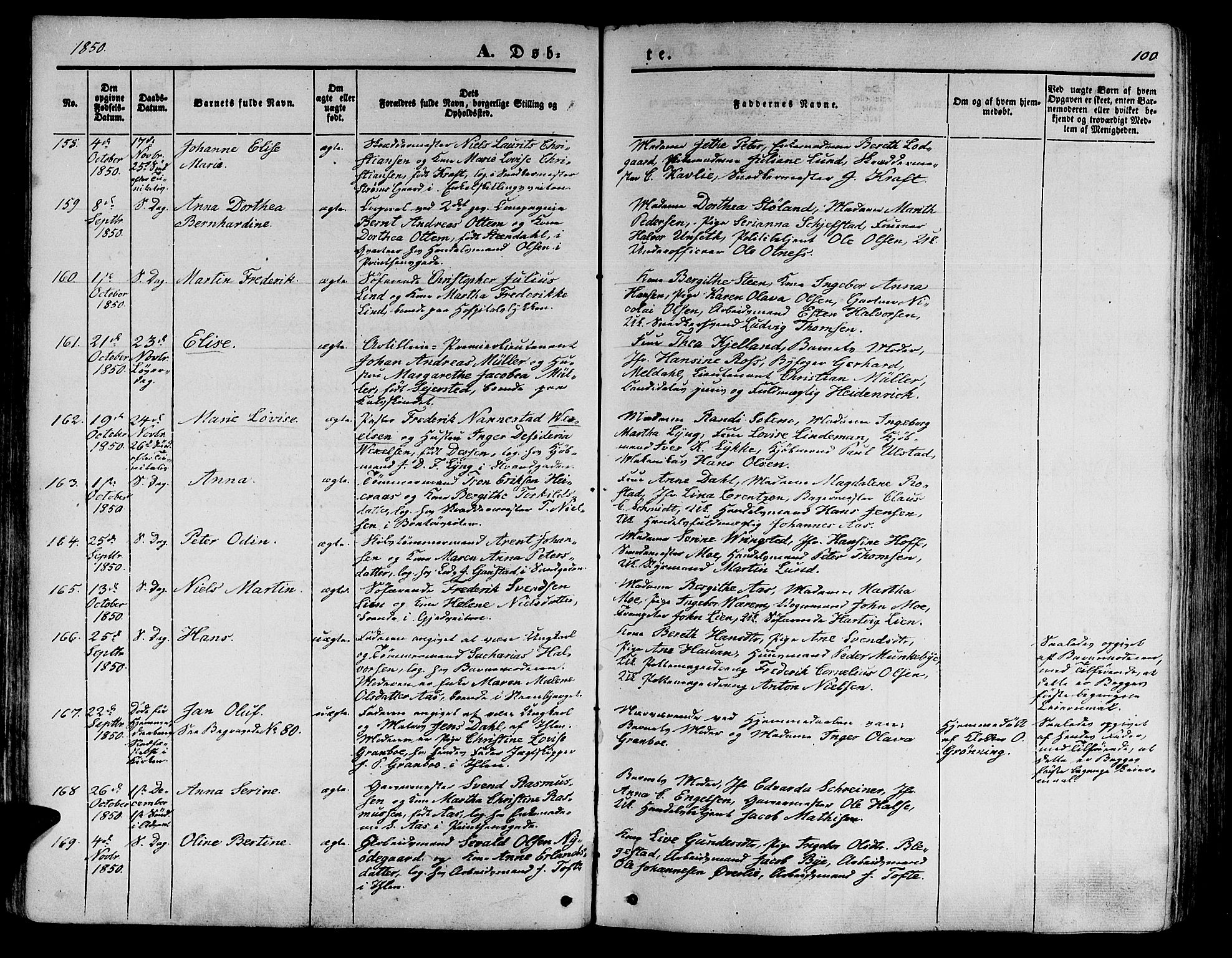 Ministerialprotokoller, klokkerbøker og fødselsregistre - Sør-Trøndelag, SAT/A-1456/602/L0137: Parish register (copy) no. 602C05, 1846-1856, p. 100