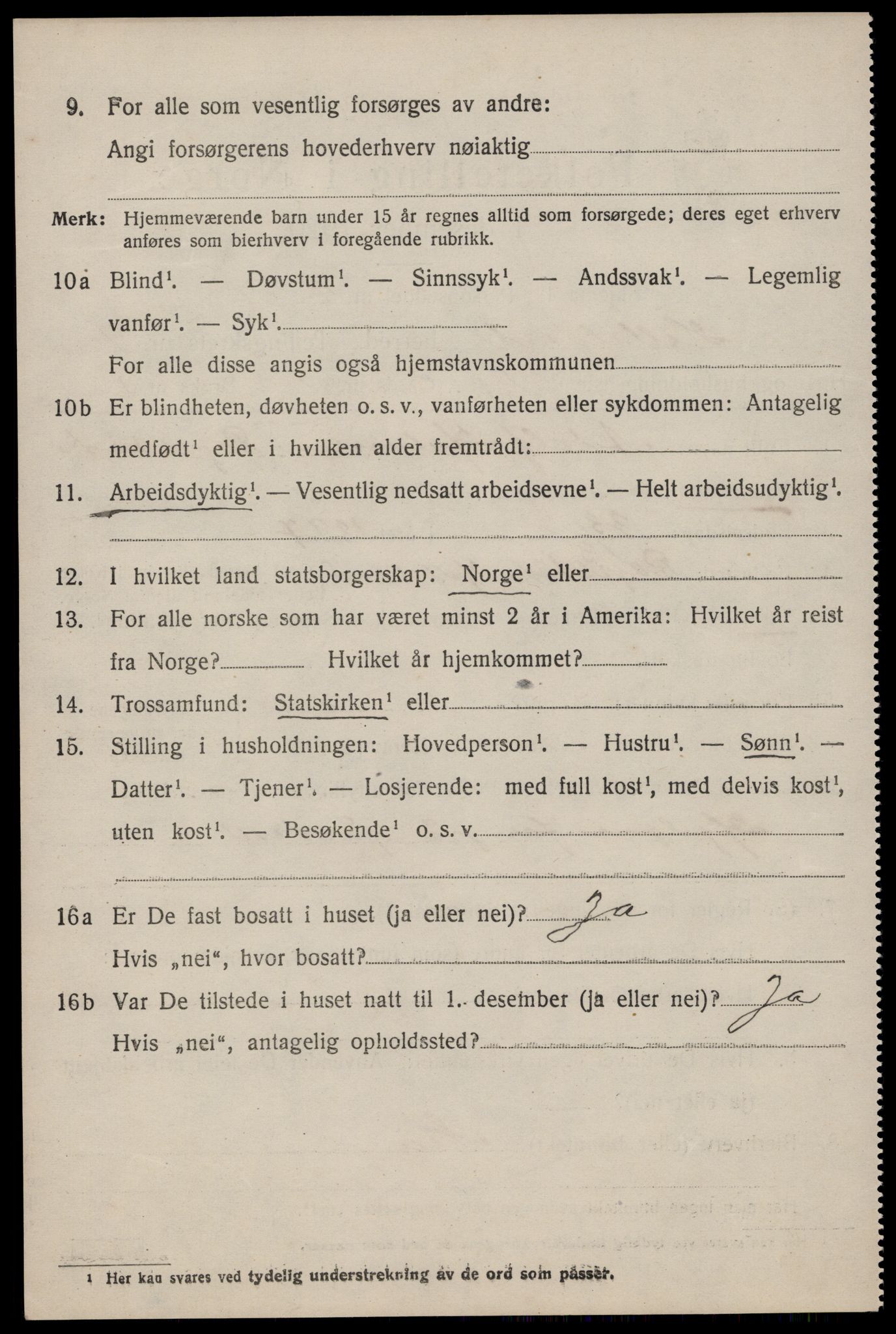 SAST, 1920 census for Helleland, 1920, p. 422