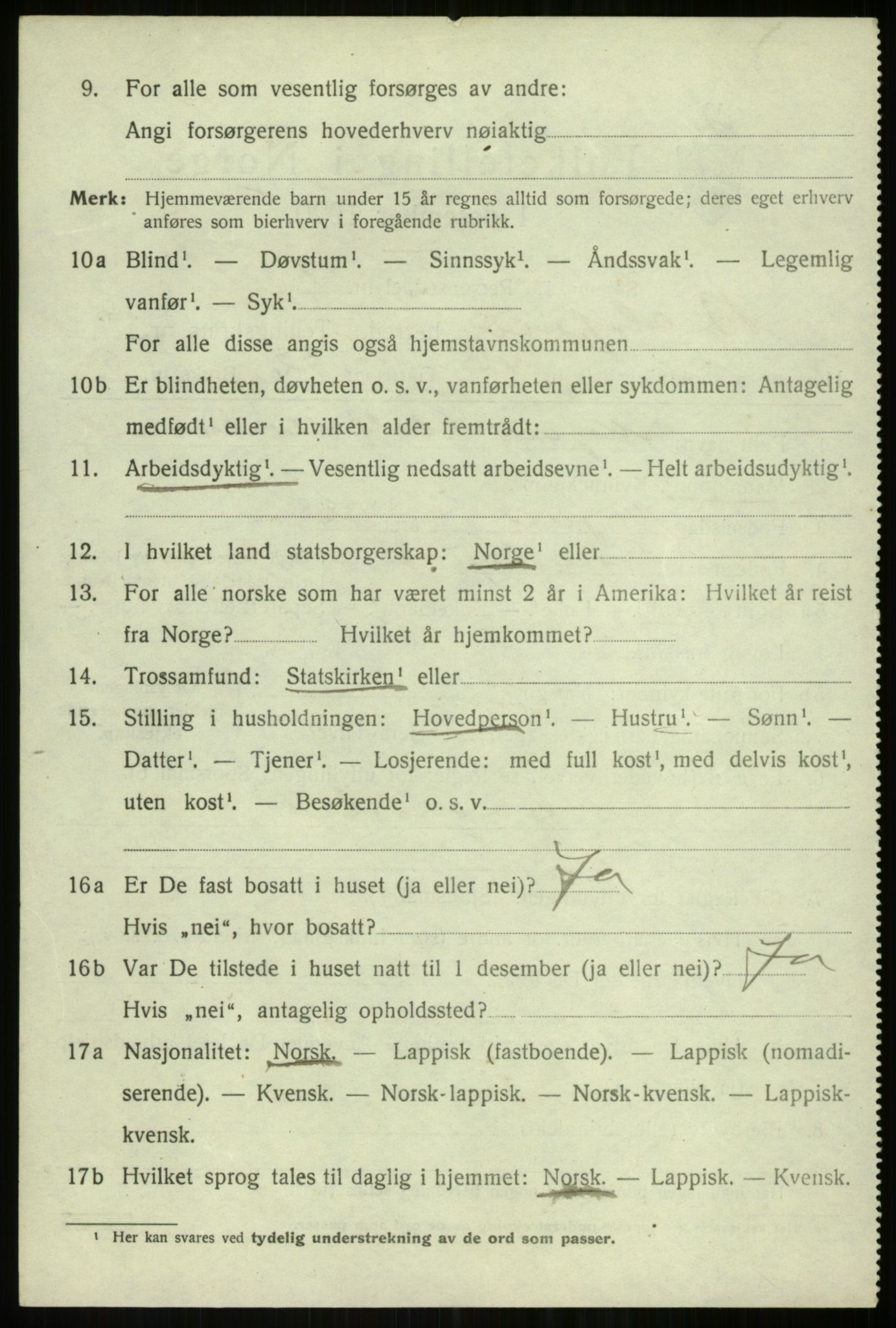 SATØ, 1920 census for Balsfjord, 1920, p. 8690