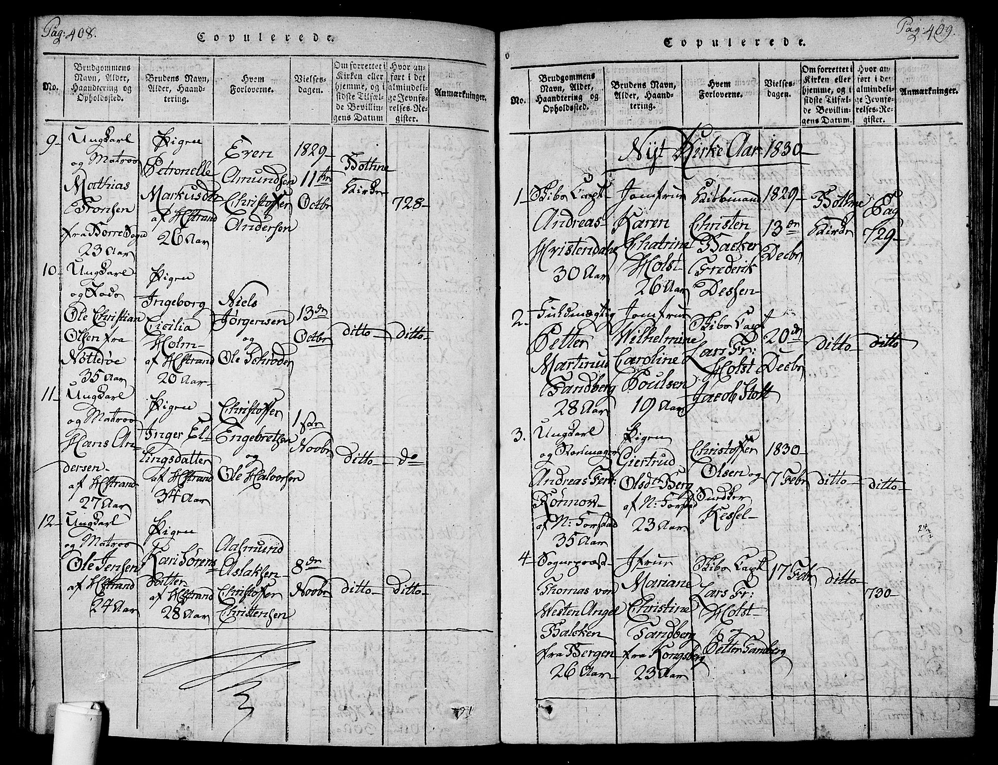 Holmestrand kirkebøker, SAKO/A-346/F/Fa/L0001: Parish register (official) no. 1, 1814-1840, p. 408-409