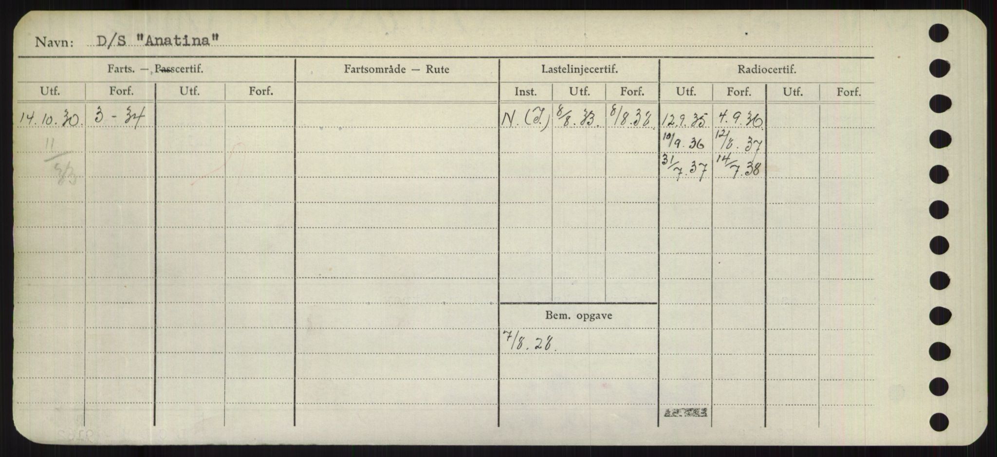 Sjøfartsdirektoratet med forløpere, Skipsmålingen, RA/S-1627/H/Hd/L0001: Fartøy, A-Anv, p. 508