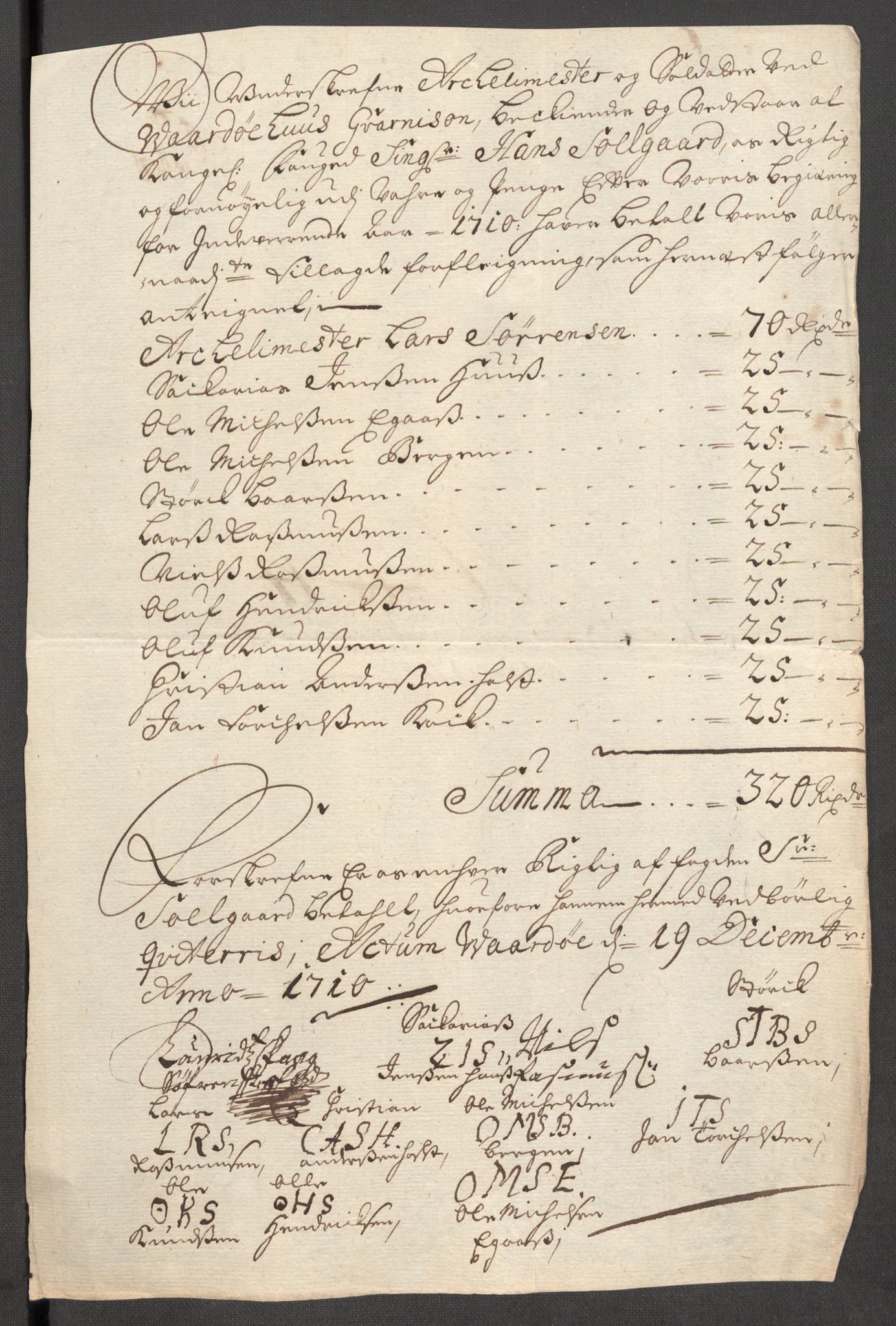 Rentekammeret inntil 1814, Reviderte regnskaper, Fogderegnskap, AV/RA-EA-4092/R69/L4855: Fogderegnskap Finnmark/Vardøhus, 1709-1712, p. 310