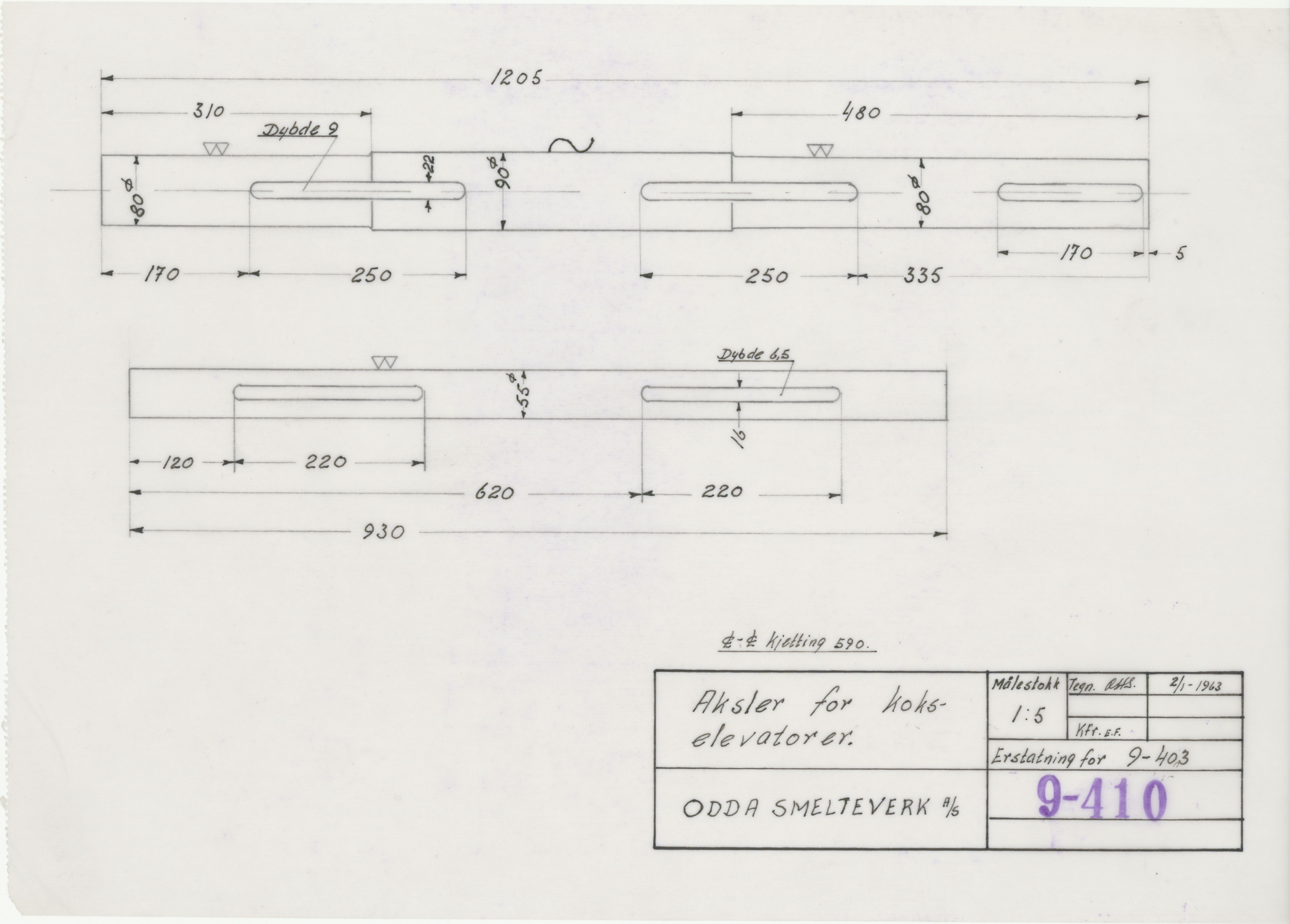 Odda smelteverk AS, KRAM/A-0157.1/T/Td/L0009: Gruppe 9. Blandingsrom og kokstørker, 1920-1970, p. 593