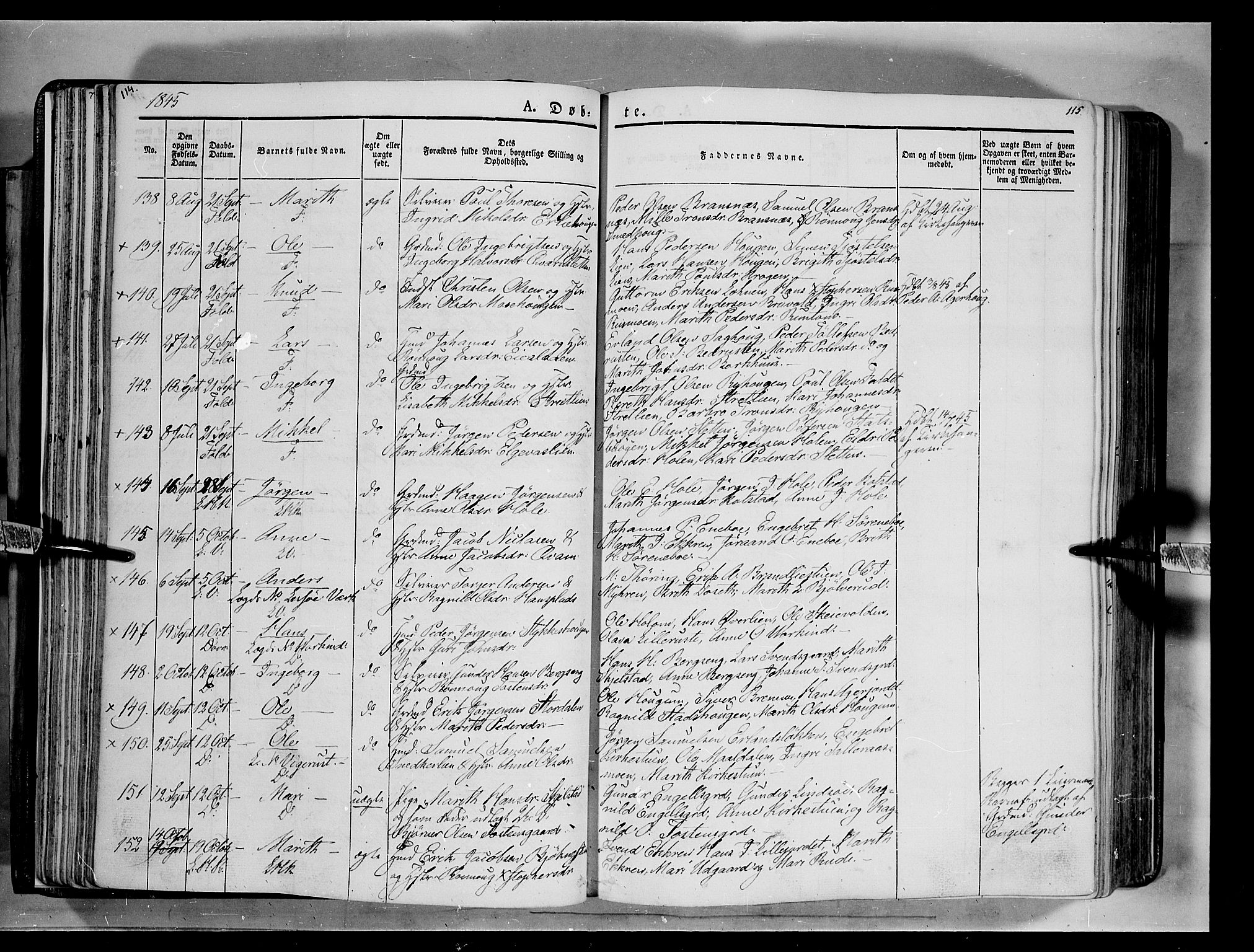Lesja prestekontor, AV/SAH-PREST-068/H/Ha/Haa/L0006: Parish register (official) no. 6A, 1843-1854, p. 114-115