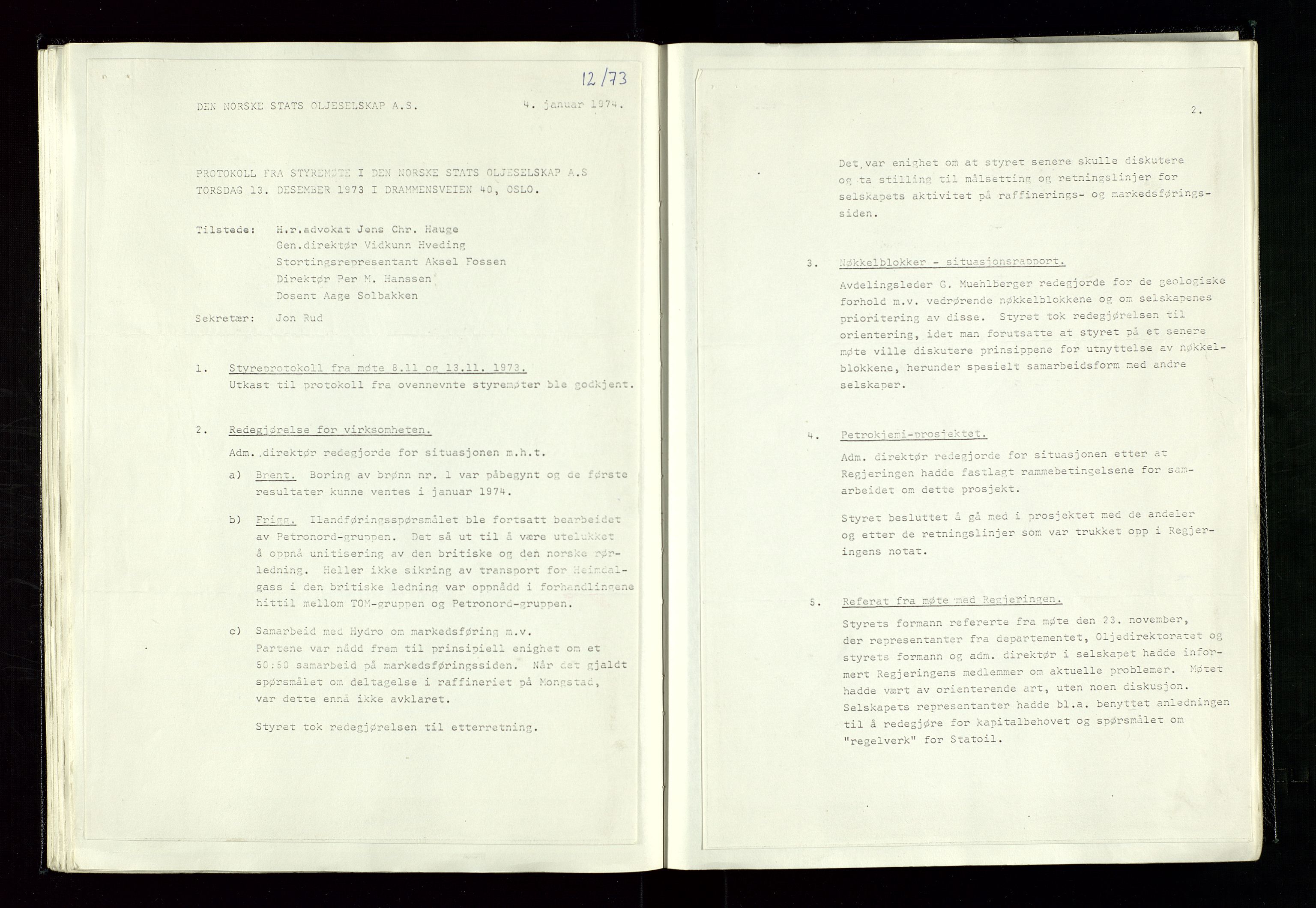 Pa 1339 - Statoil ASA, SAST/A-101656/0001/A/Ab/Aba/L0001: Styremøteprotokoller, 05.10.1972 til 14.12.1978, 1972-1978, p. 43