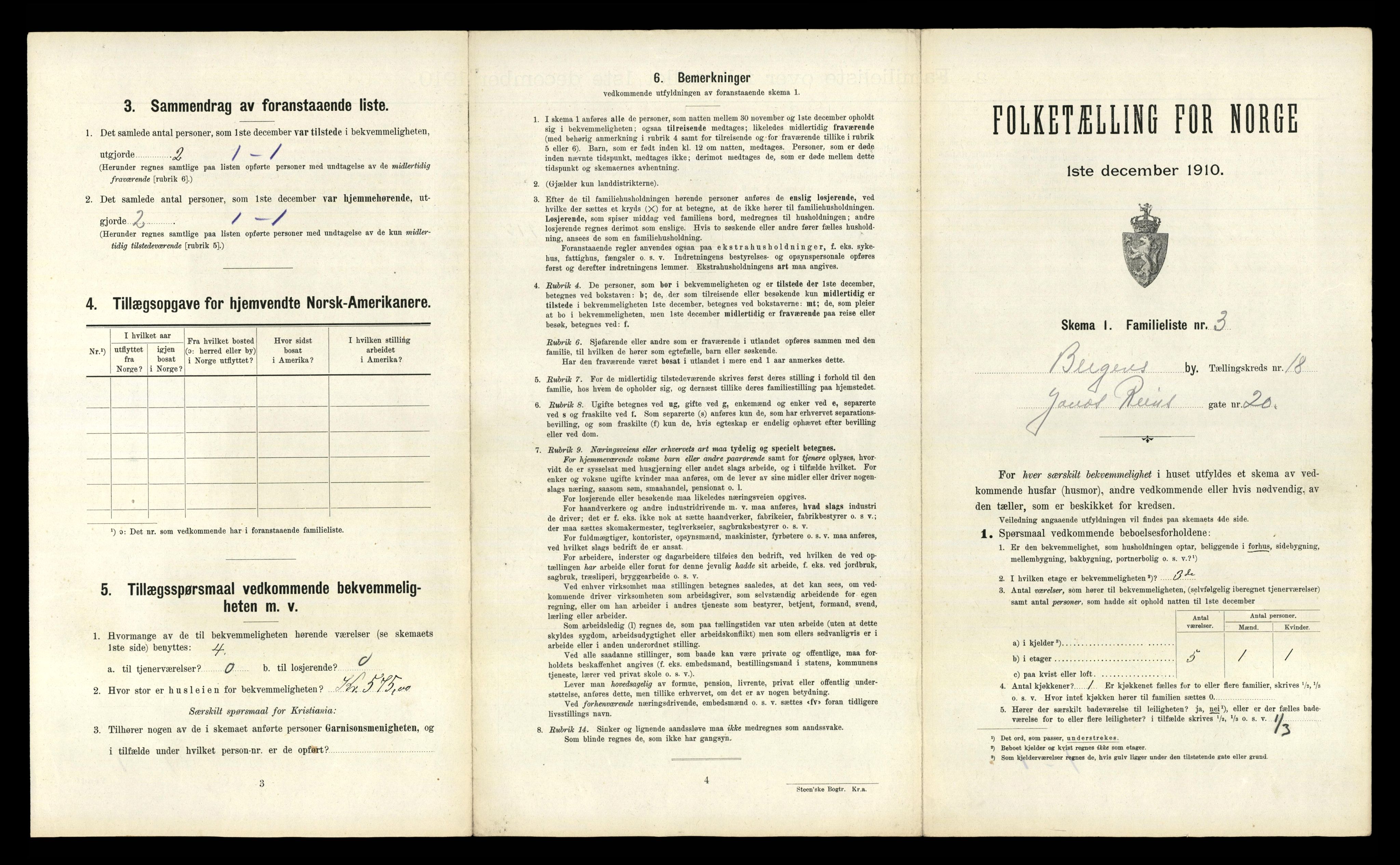 RA, 1910 census for Bergen, 1910, p. 6053