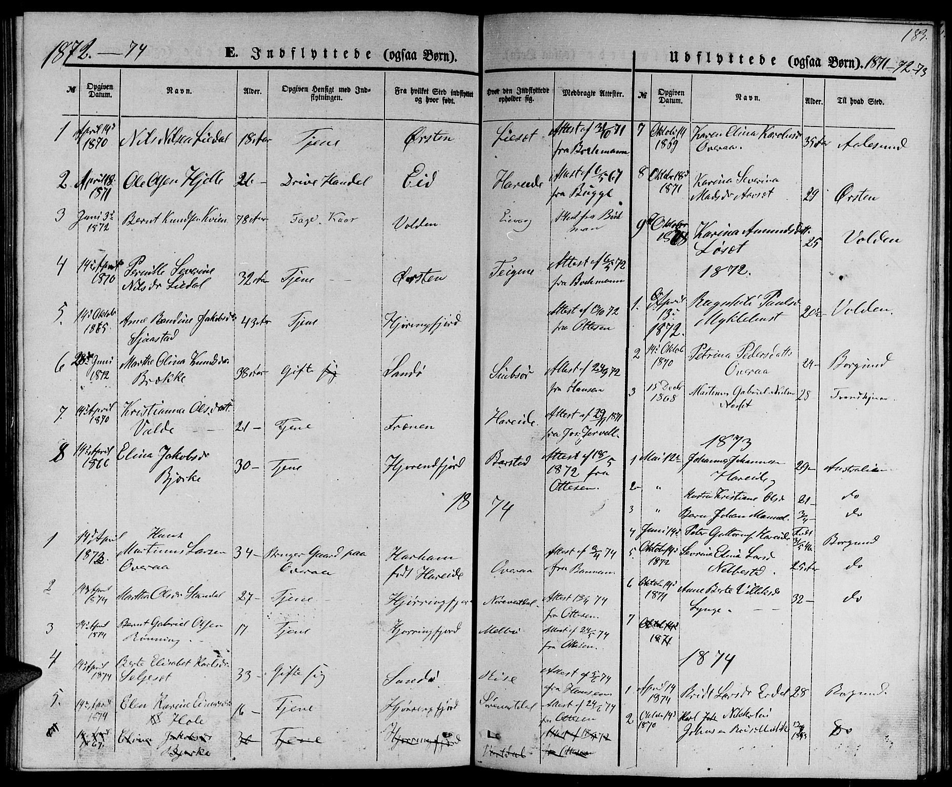 Ministerialprotokoller, klokkerbøker og fødselsregistre - Møre og Romsdal, SAT/A-1454/510/L0124: Parish register (copy) no. 510C01, 1854-1877, p. 183