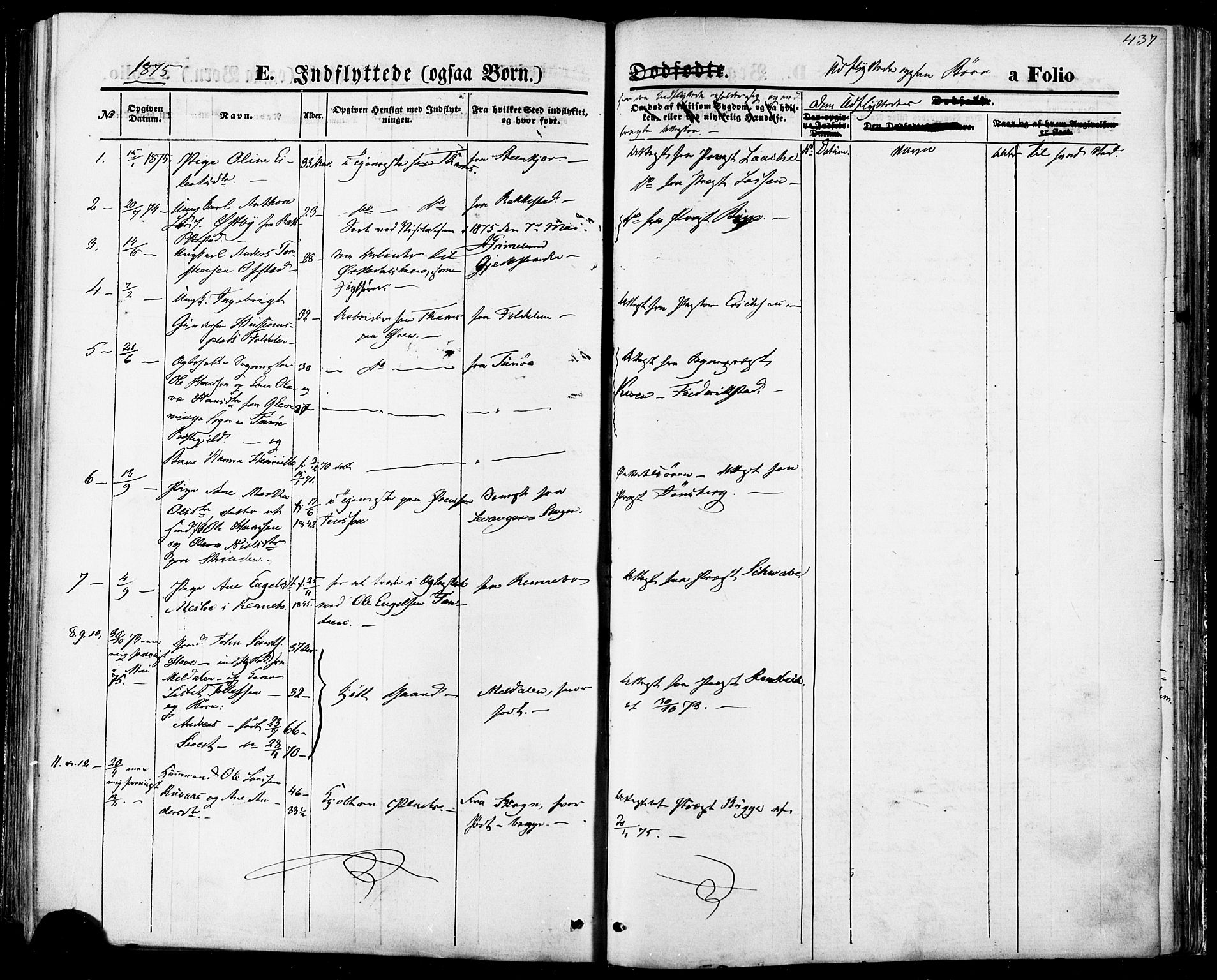 Ministerialprotokoller, klokkerbøker og fødselsregistre - Sør-Trøndelag, SAT/A-1456/668/L0807: Parish register (official) no. 668A07, 1870-1880, p. 437