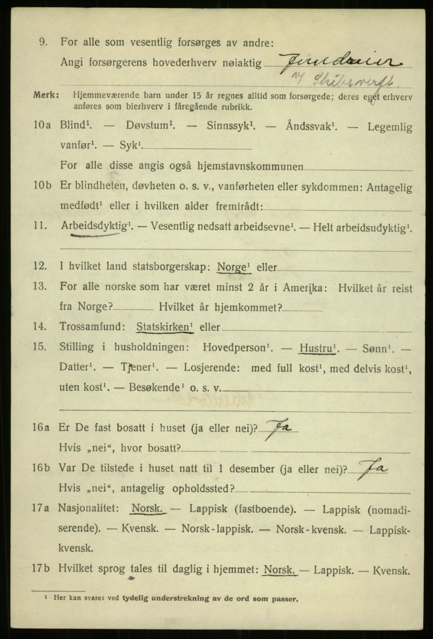 SATØ, 1920 census for Tromsø, 1920, p. 15068