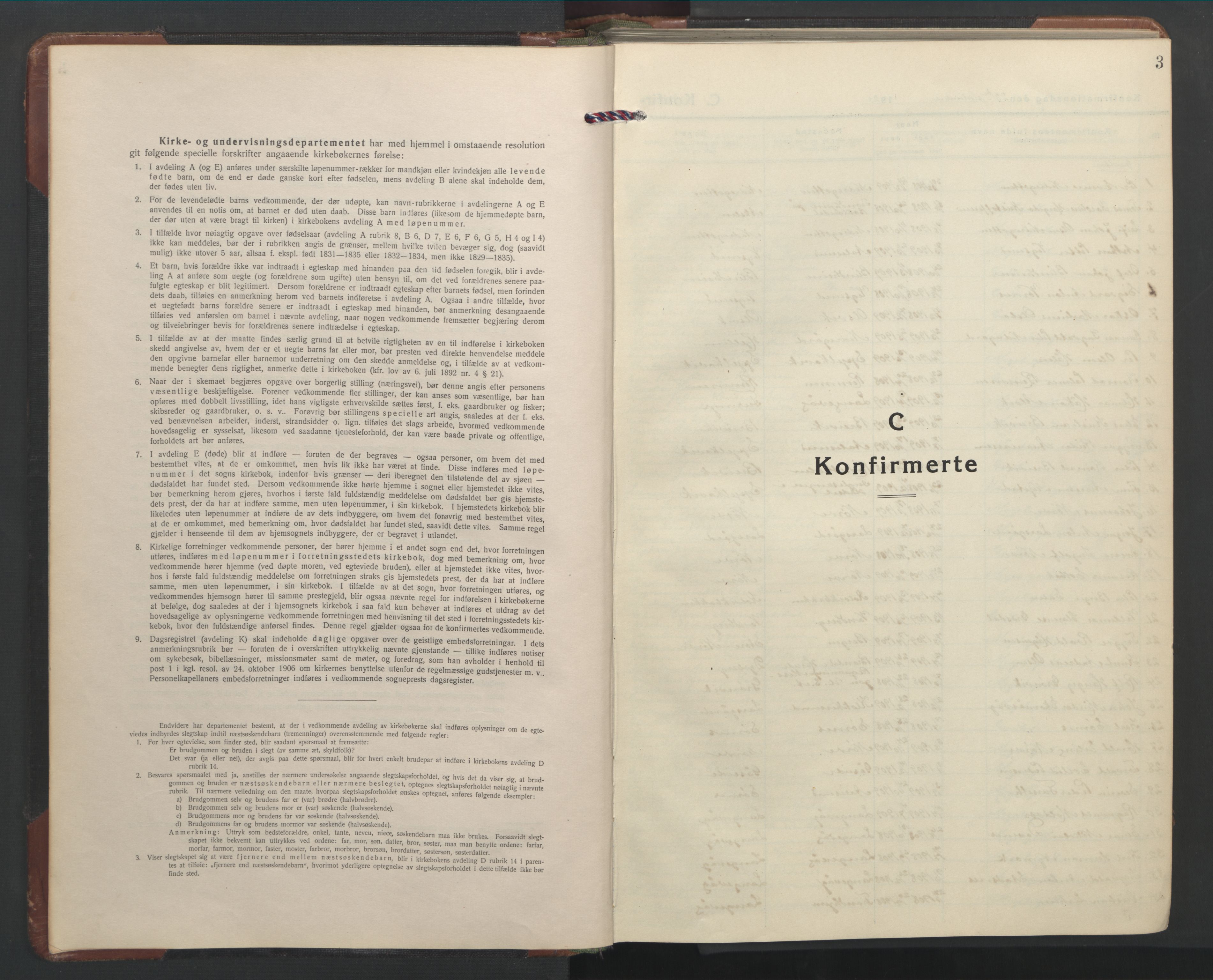 Ministerialprotokoller, klokkerbøker og fødselsregistre - Møre og Romsdal, SAT/A-1454/528/L0435: Parish register (copy) no. 528C16, 1923-1957, p. 3