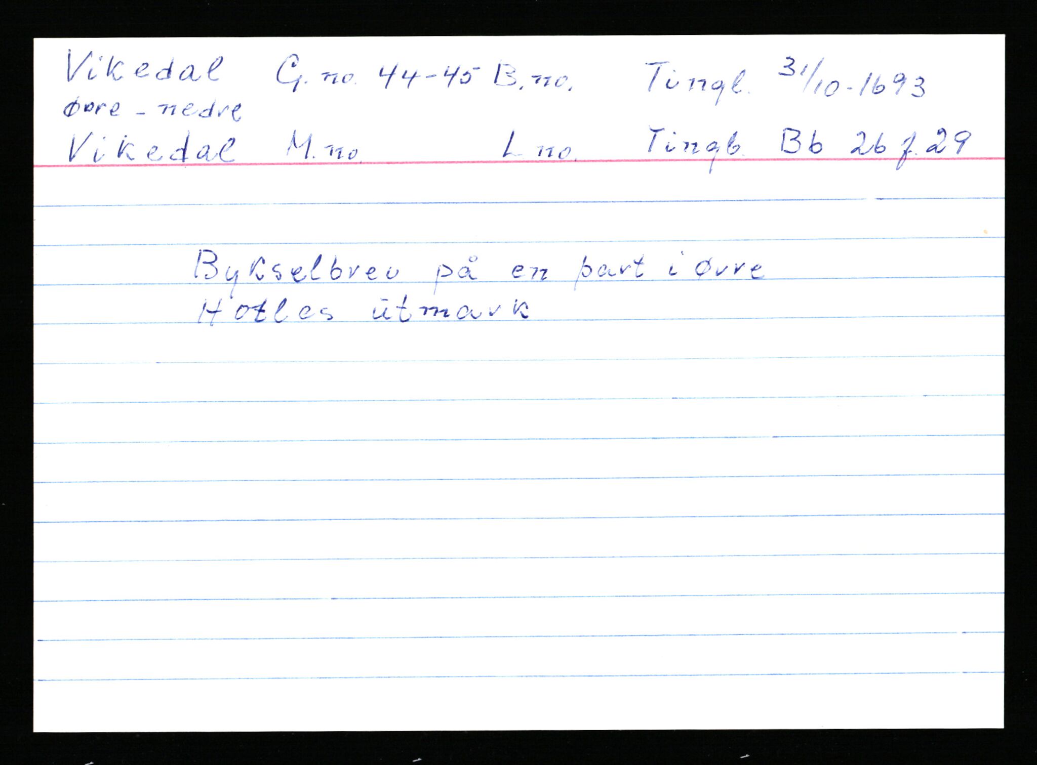Statsarkivet i Stavanger, AV/SAST-A-101971/03/Y/Ym/L0067: Åstedskort sortert etter gårdsnavn: Vik - Vold, 1600-1950, p. 107