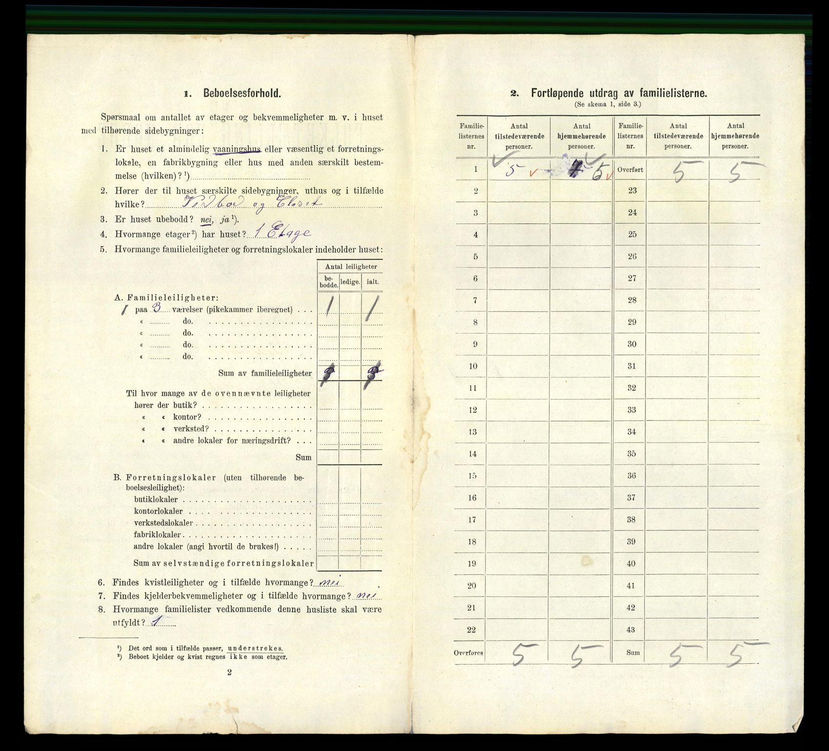 RA, 1910 census for Arendal, 1910, p. 7380