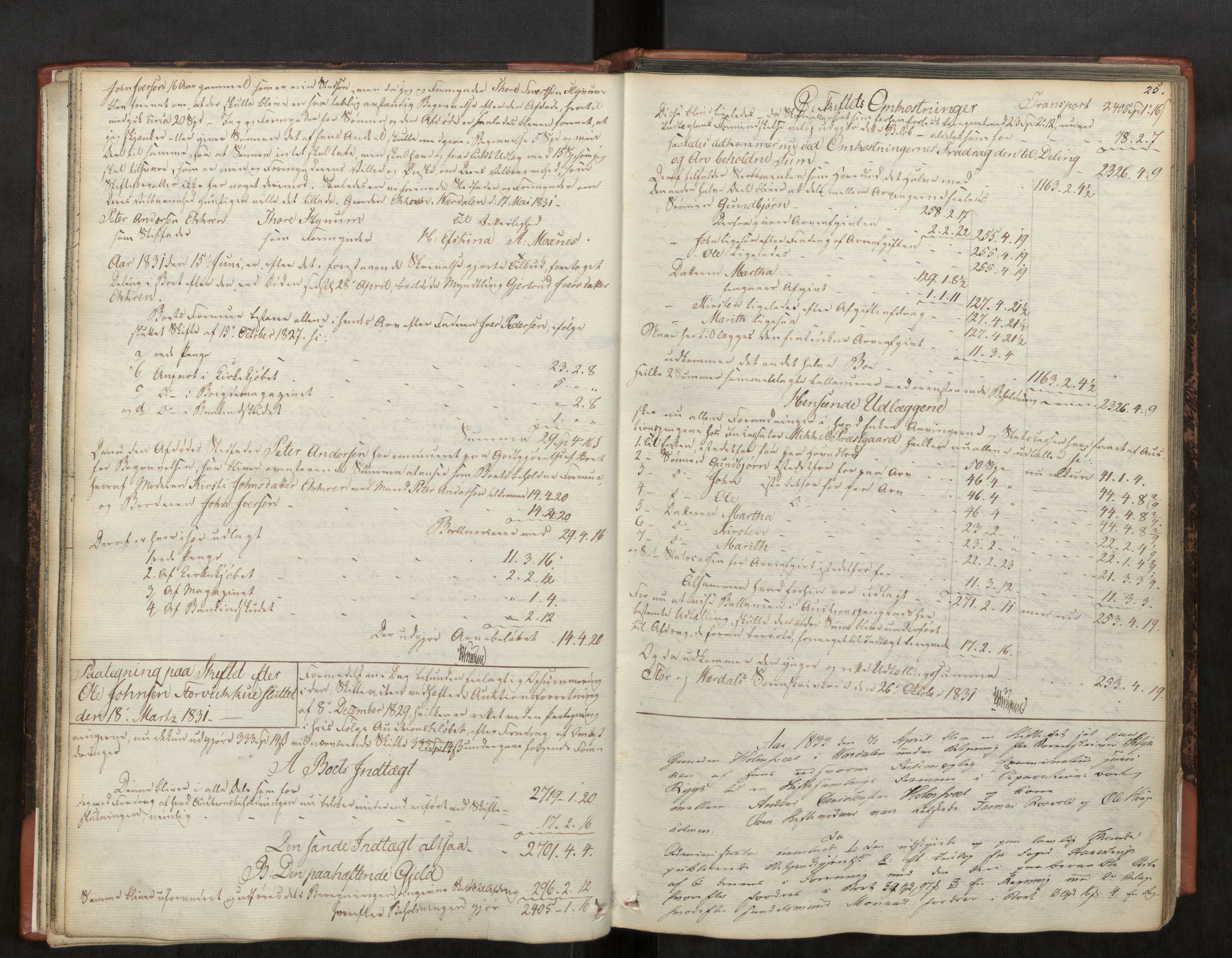 Stjør- og Verdal sorenskriveri, AV/SAT-A-4167/1/3/3A/L0038: Skifteprotokoll 33, 1831-1840, p. 25