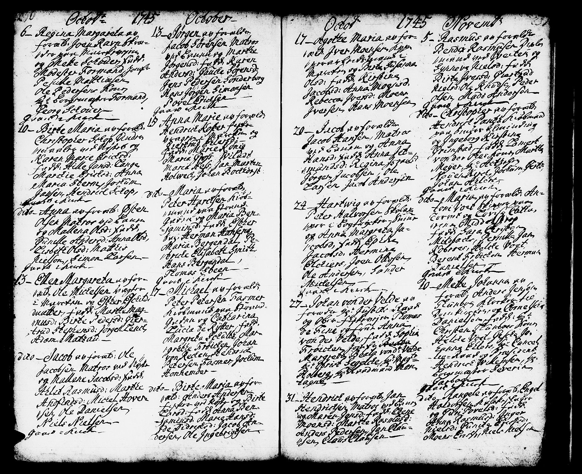 Domkirken sokneprestembete, SAB/A-74801/H/Haa/L0002: Parish register (official) no. A 2, 1733-1750, p. 230-231