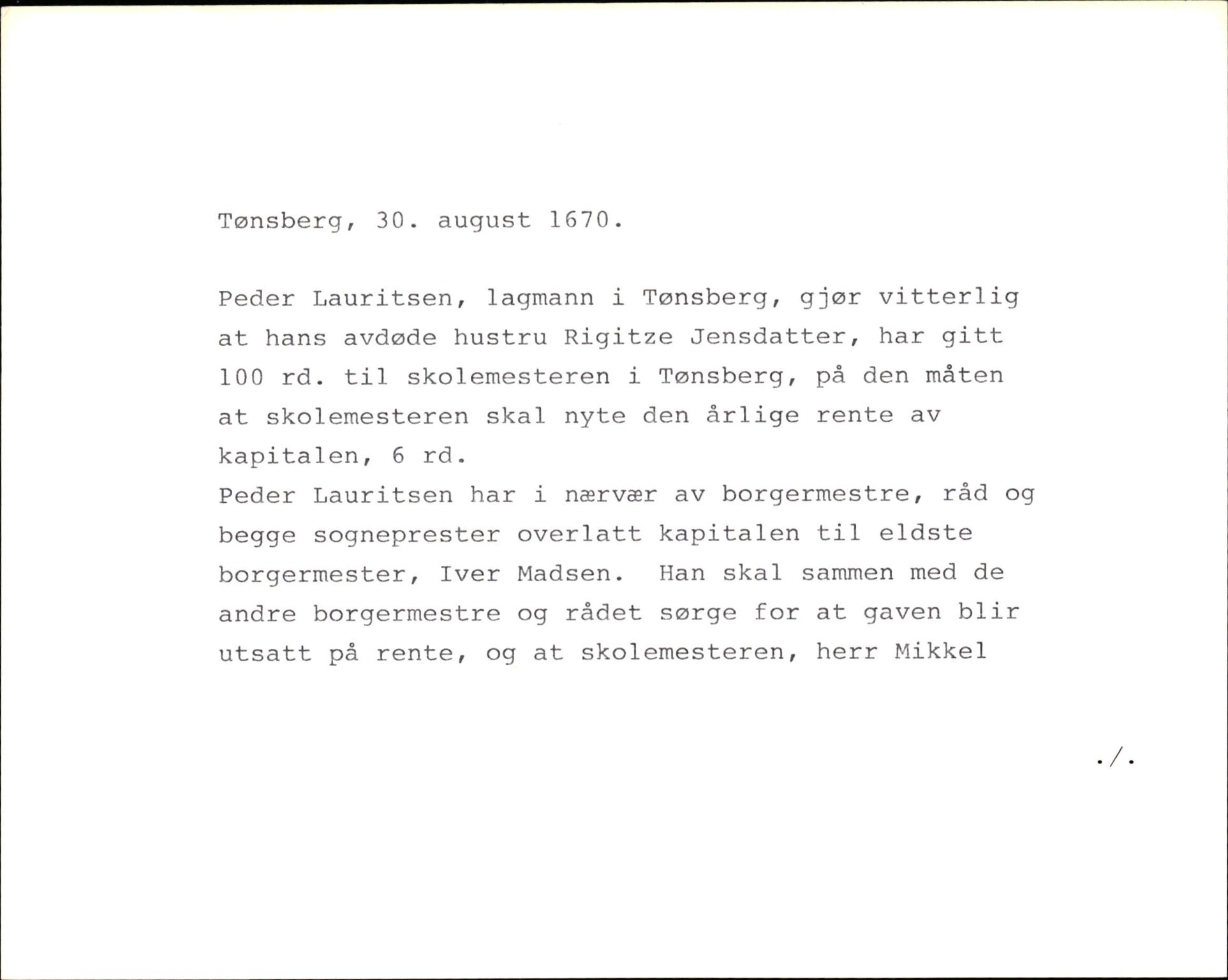 Riksarkivets diplomsamling, AV/RA-EA-5965/F35/F35k/L0002: Regestsedler: Prestearkiver fra Hedmark, Oppland, Buskerud og Vestfold, p. 773