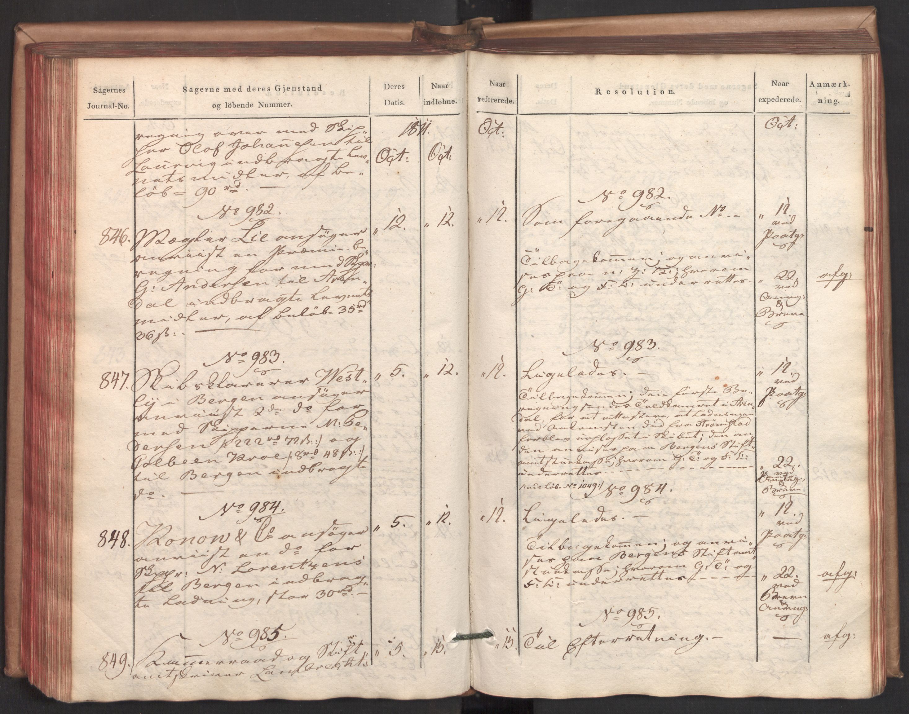 Stattholderembetet 1810-1814, 2. kontor (Kontor B), AV/RA-EA-5432/Ab/L0002: Referatprotokoll,  j.nr. 291-1001,  l.nr. 348-1179, 1811, p. 223