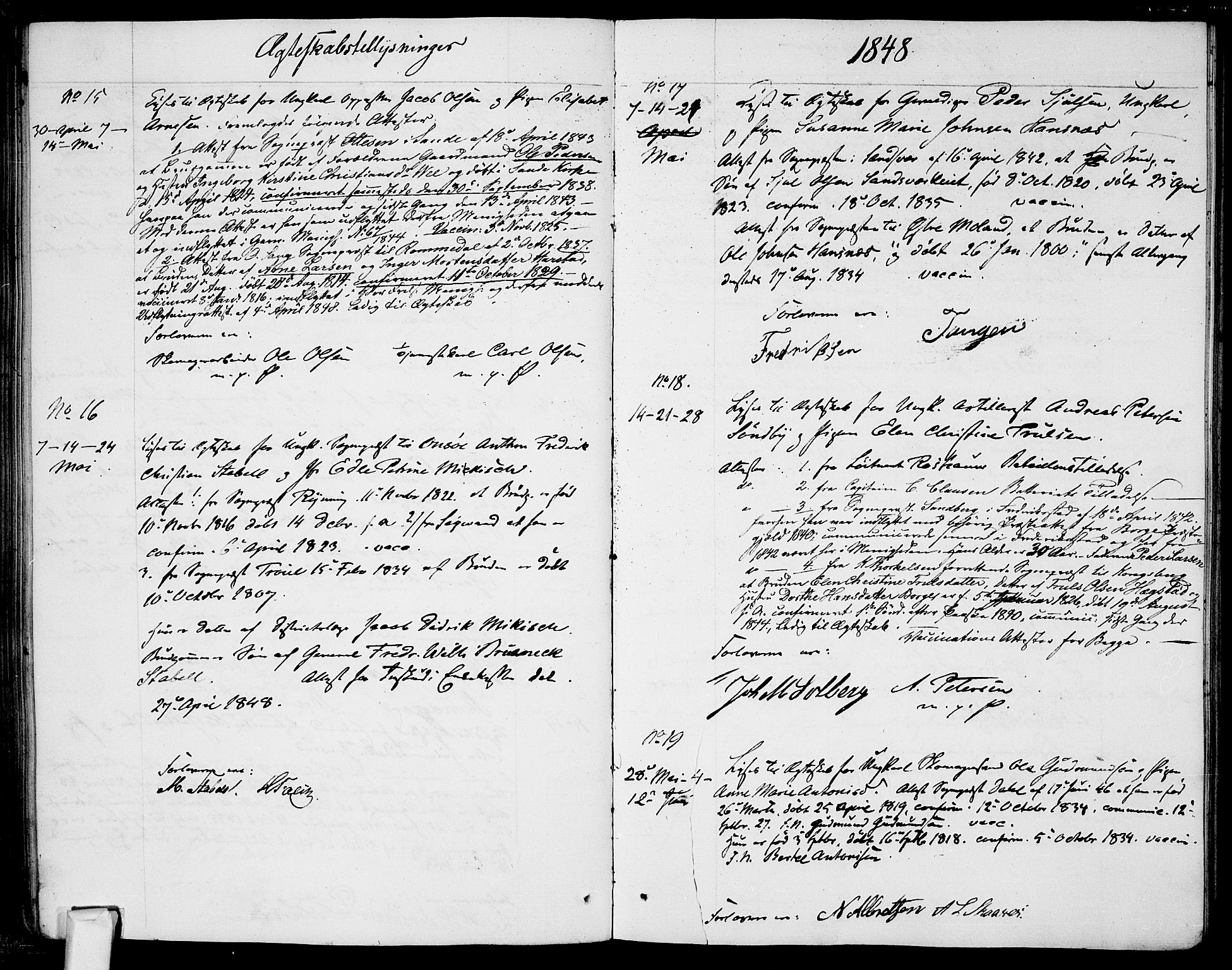 Garnisonsmenigheten Kirkebøker, AV/SAO-A-10846/H/Ha/L0005: Banns register no. I 5, 1844-1856