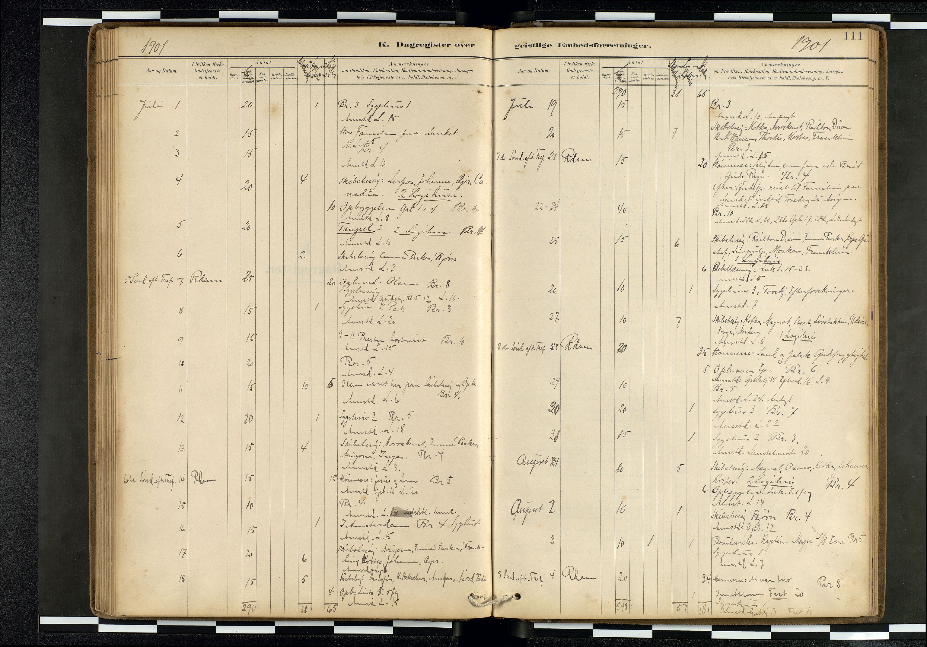 Den norske sjømannsmisjon i utlandet/Hollandske havner (Amsterdam-Rotterdam-Europort), AV/SAB-SAB/PA-0106/H/Ha/Haa/L0002: Parish register (official) no. A 2, 1887-1907, p. 110b-111a