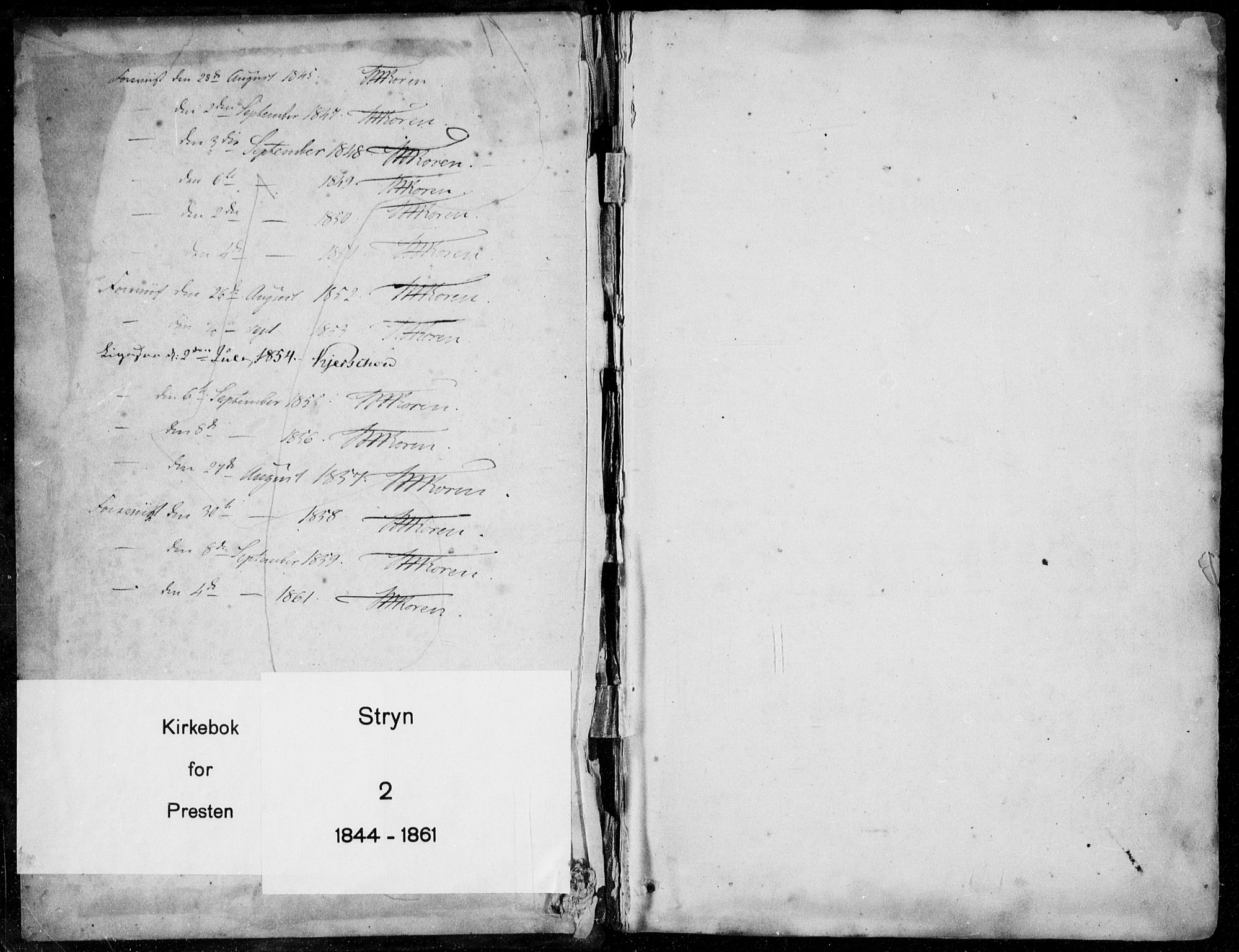 Stryn Sokneprestembete, SAB/A-82501: Parish register (official) no. A 2, 1844-1861