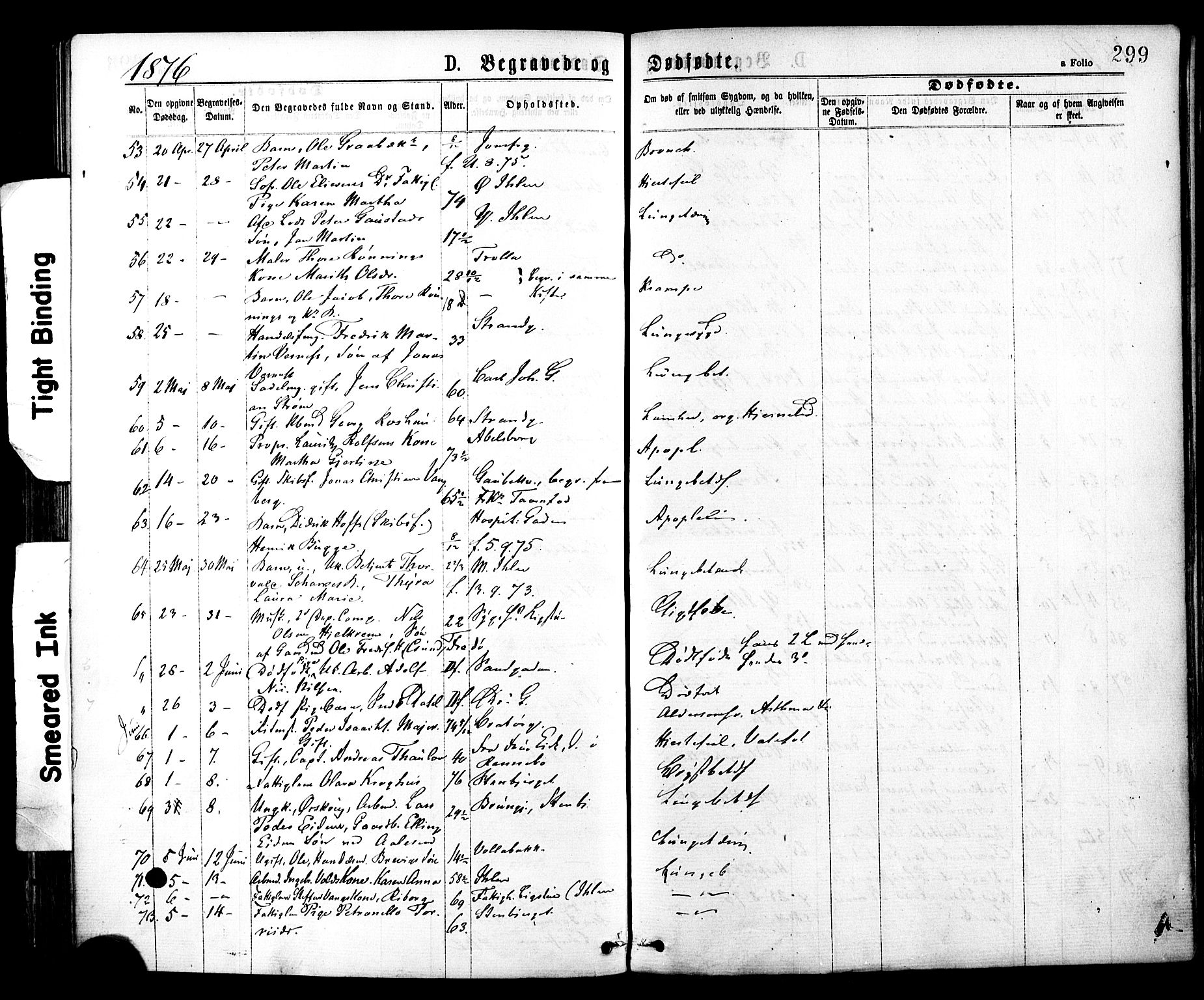 Ministerialprotokoller, klokkerbøker og fødselsregistre - Sør-Trøndelag, AV/SAT-A-1456/602/L0118: Parish register (official) no. 602A16, 1873-1879, p. 299