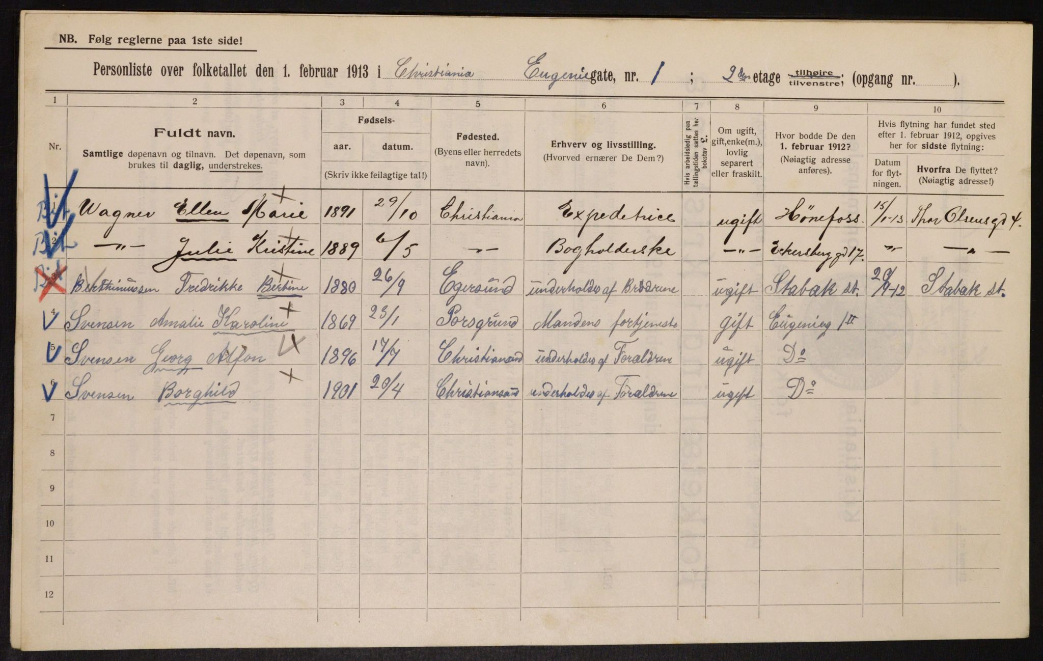 OBA, Municipal Census 1913 for Kristiania, 1913, p. 22761