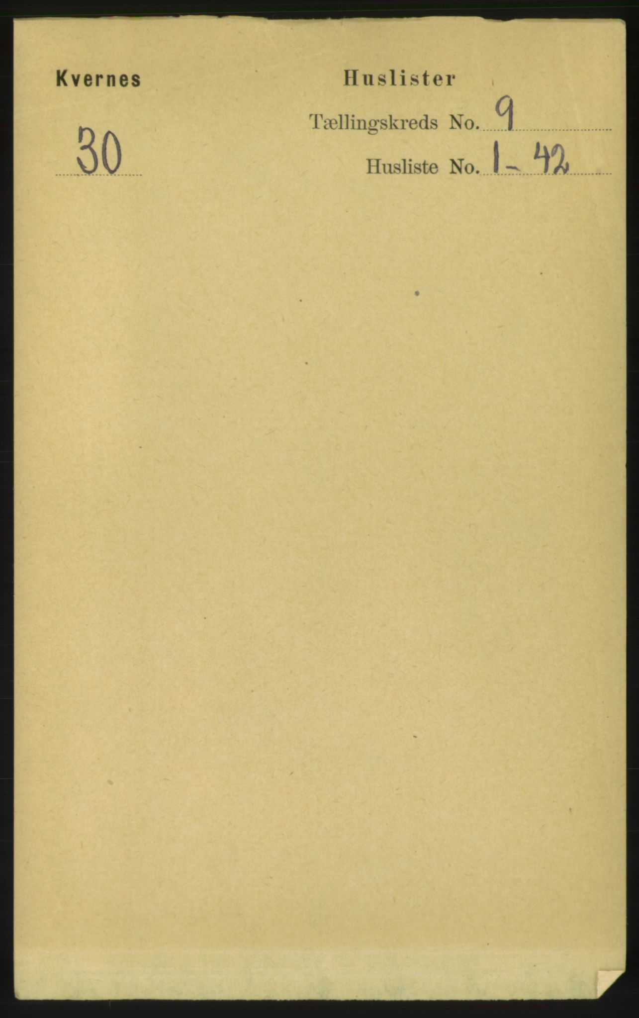 RA, 1891 census for 1553 Kvernes, 1891, p. 3884