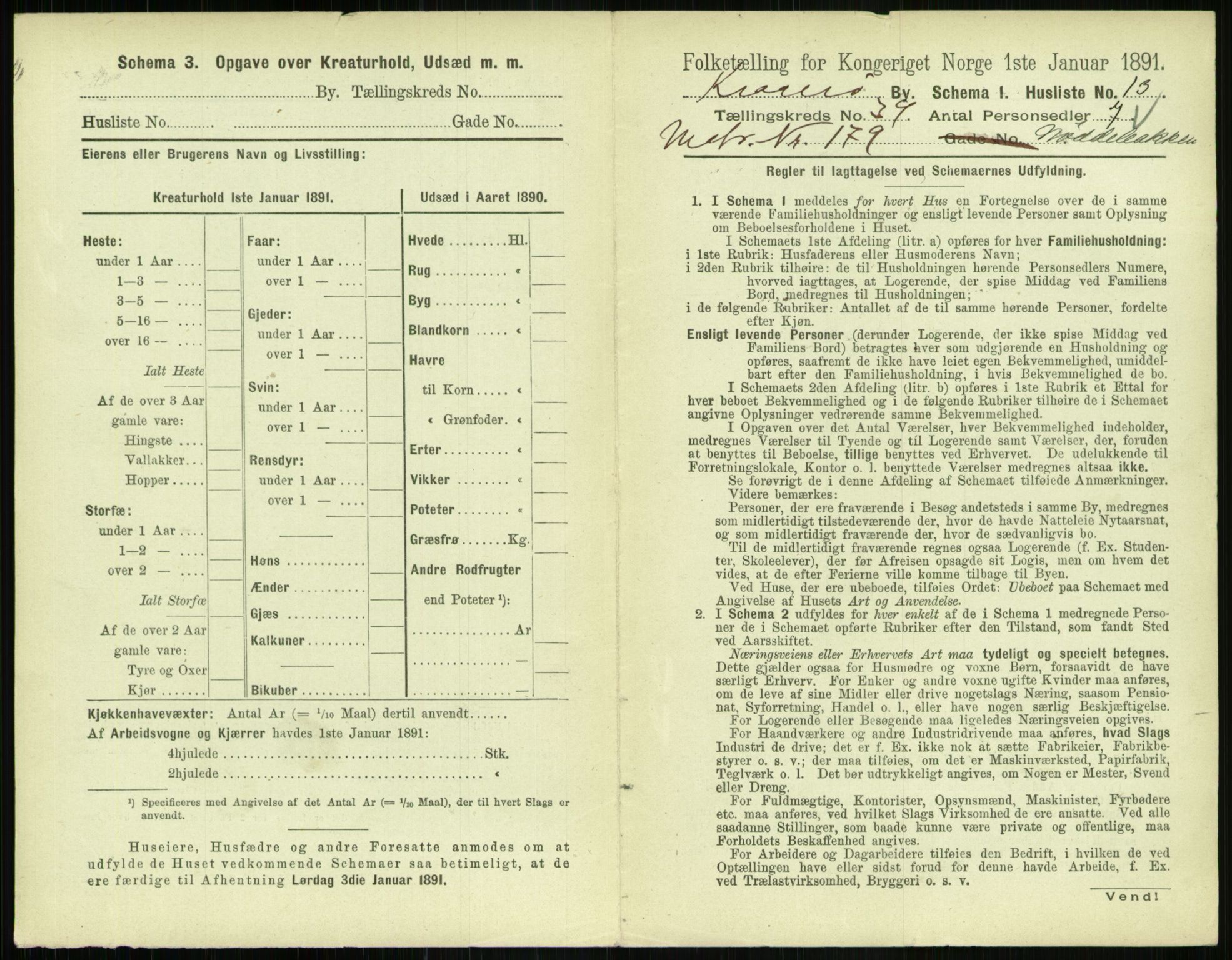 RA, 1891 census for 0801 Kragerø, 1891, p. 1622