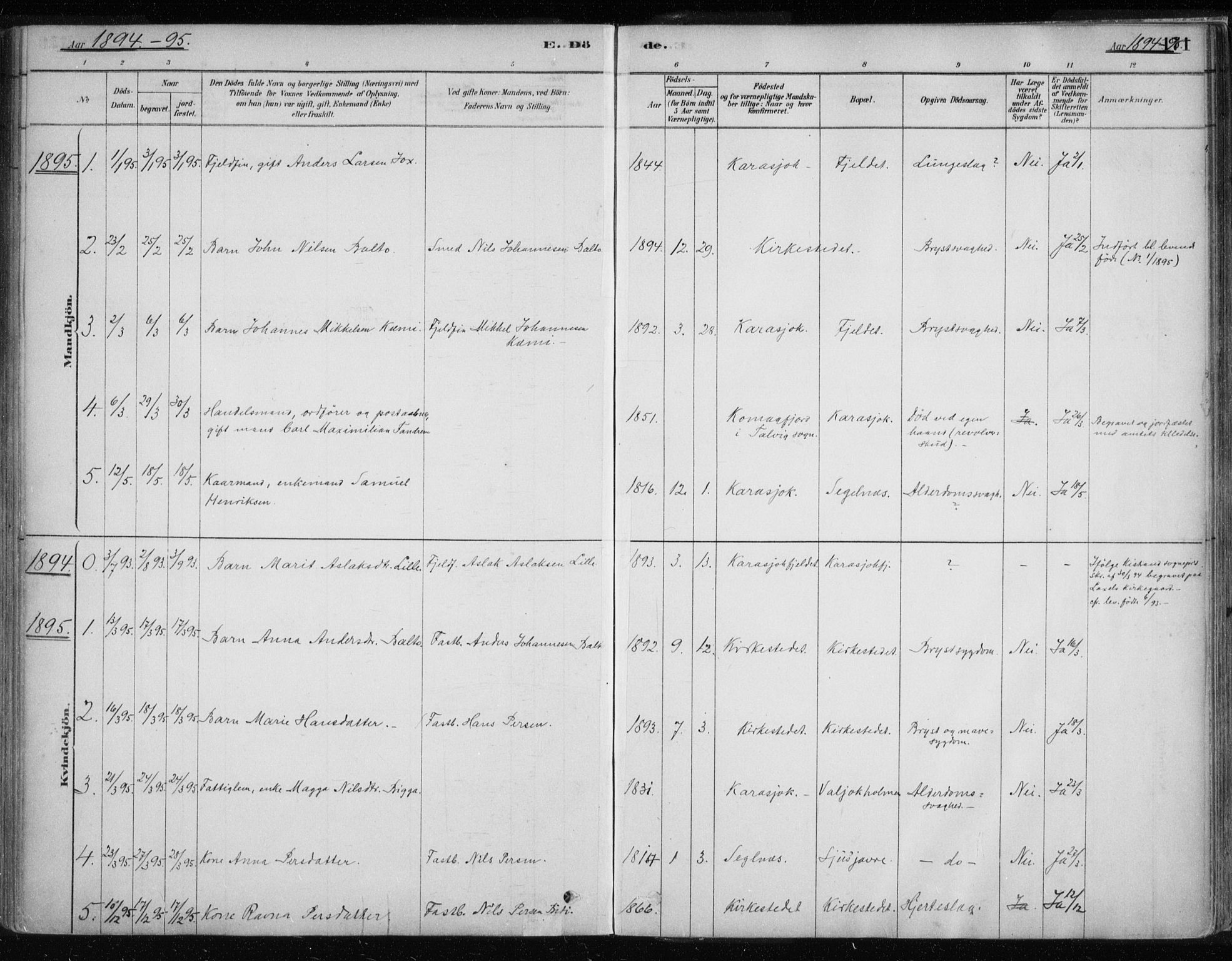 Karasjok sokneprestkontor, SATØ/S-1352/H/Ha/L0002kirke: Parish register (official) no. 2, 1885-1906, p. 171