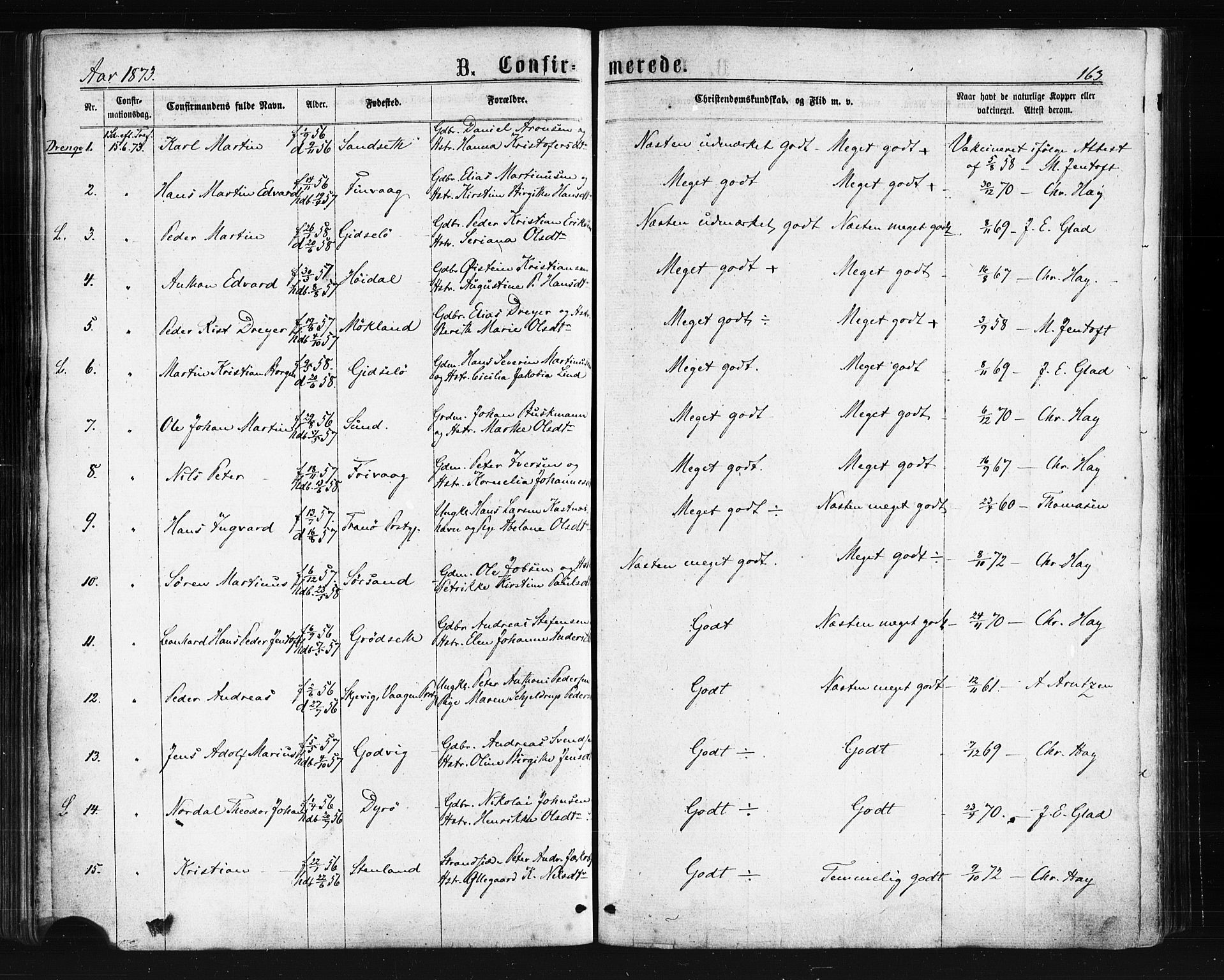 Ministerialprotokoller, klokkerbøker og fødselsregistre - Nordland, SAT/A-1459/893/L1334: Parish register (official) no. 893A07, 1867-1877, p. 163