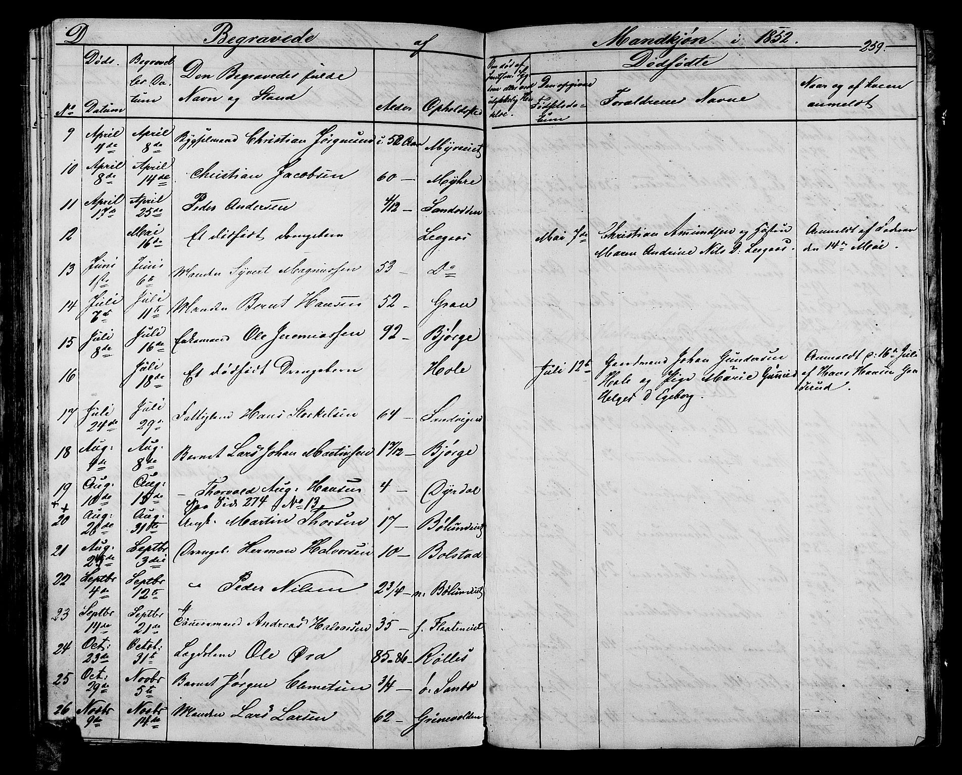 Sande Kirkebøker, AV/SAKO-A-53/G/Ga/L0002: Parish register (copy) no. 2, 1847-1863, p. 259