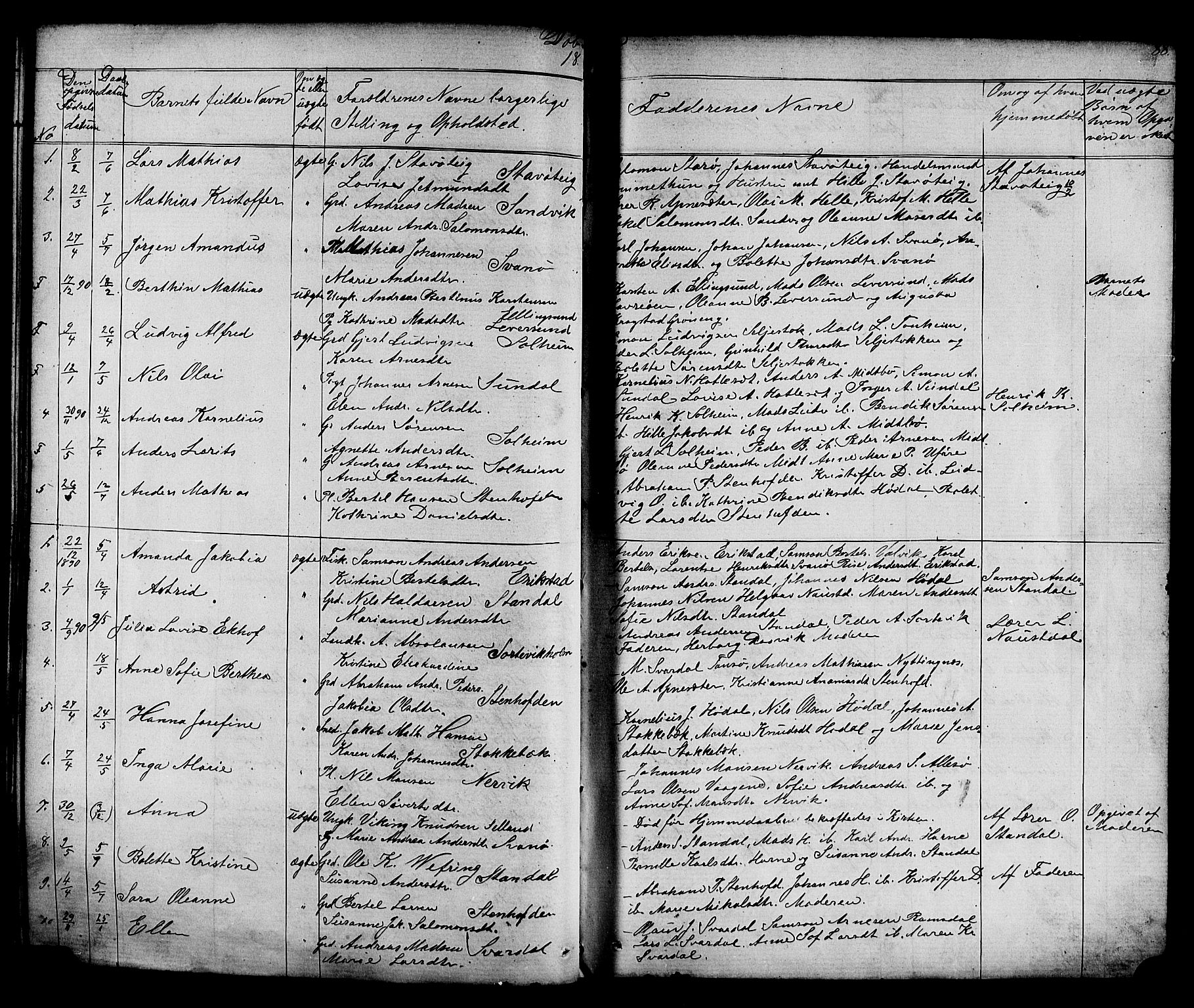 Kinn sokneprestembete, SAB/A-80801/H/Hab/Habc/L0002: Parish register (copy) no. C 2, 1869-1918, p. 88