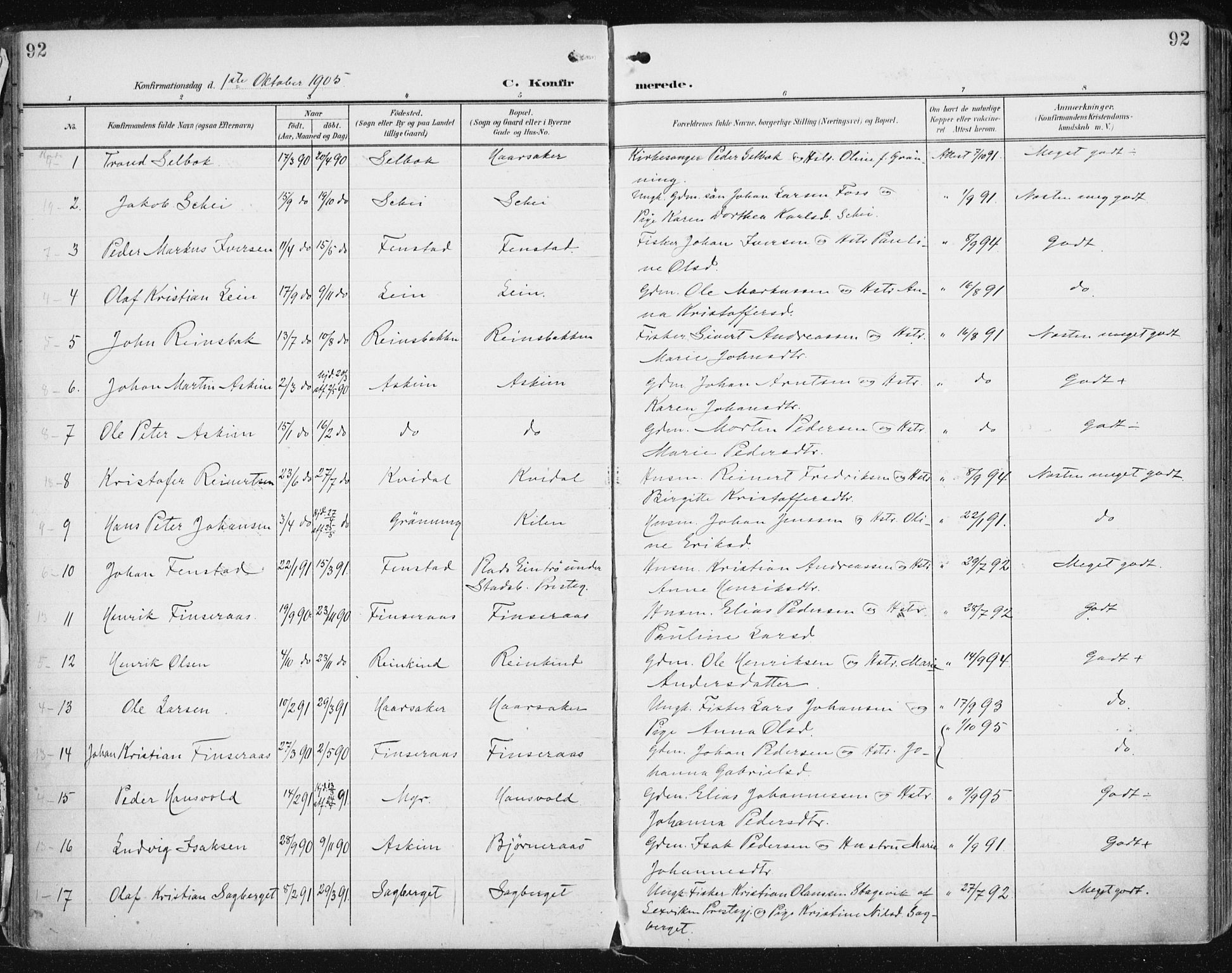 Ministerialprotokoller, klokkerbøker og fødselsregistre - Sør-Trøndelag, SAT/A-1456/646/L0616: Parish register (official) no. 646A14, 1900-1918, p. 92