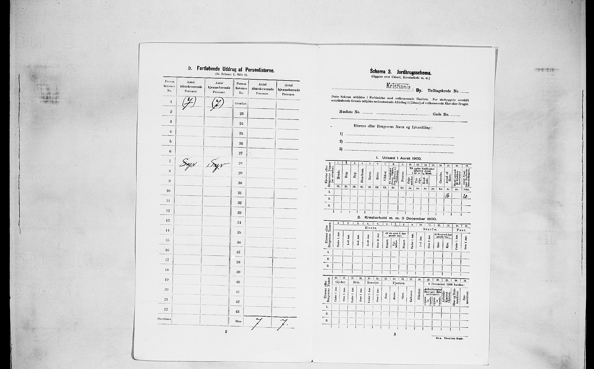 SAO, 1900 census for Kristiania, 1900, p. 25496