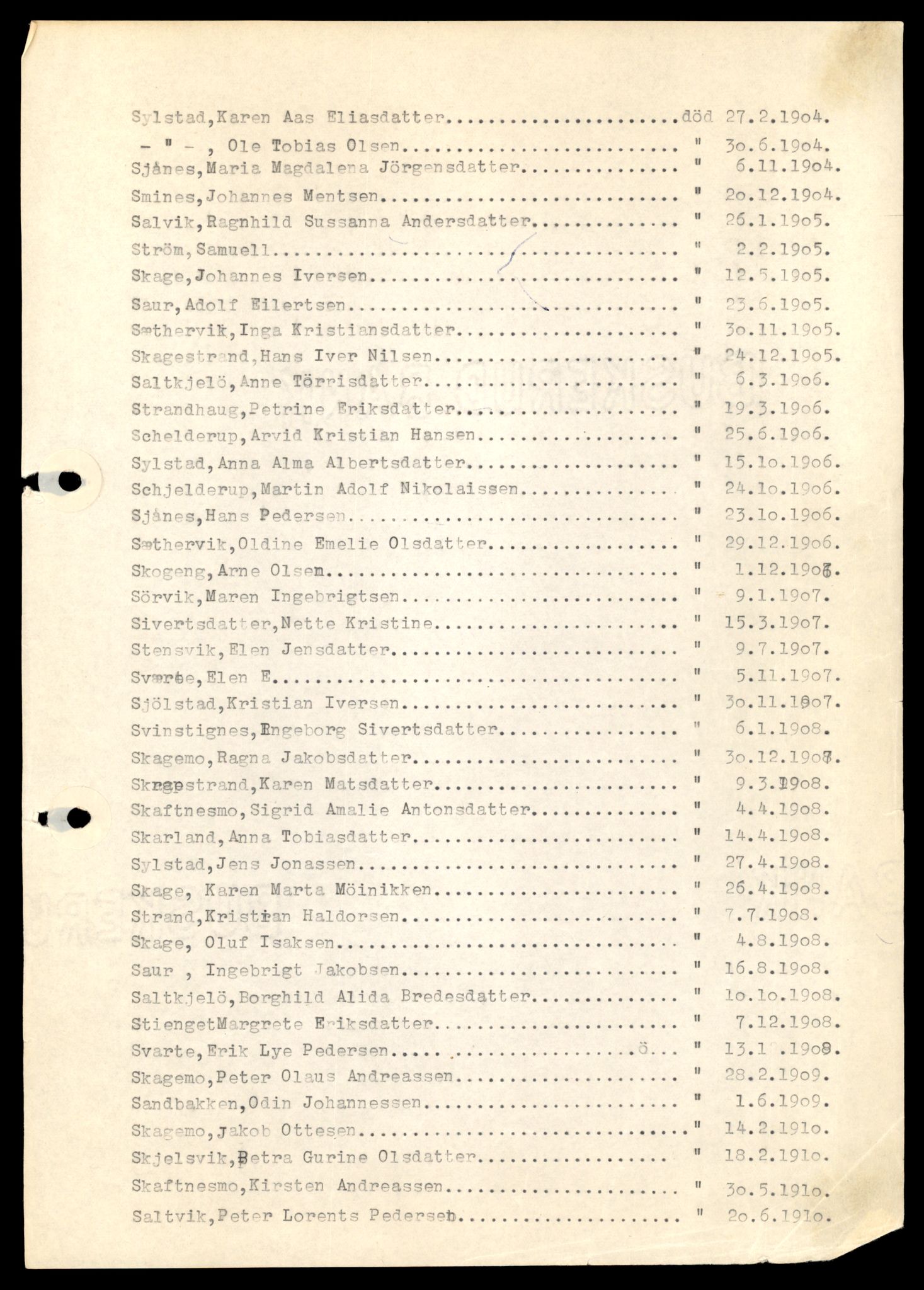 Nærøy lensmannskontor, SAT/A-6264/Ga/L0006: Mappe, Dødsfallsregister M - AA, 1904-1991, p. 21
